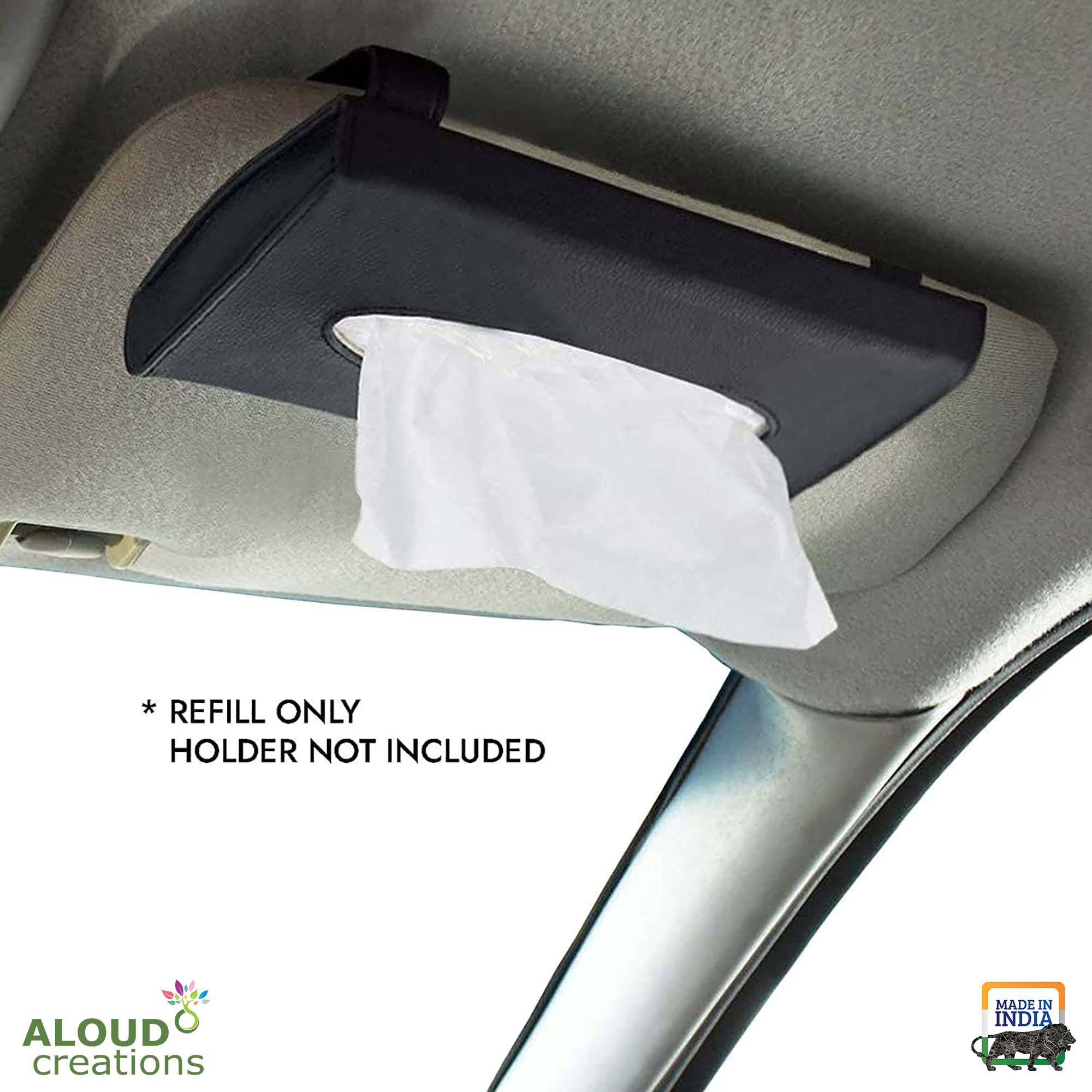 ALOUD CREATIONS Facial Tissue Refill Pack - 2-Ply Disposable Tissues for Car, Purse & Travel | 100 Pulls per Pack (4-Pack, 400 Total) | Soft & Convenient for On-the-Go Use, Office, Gym & Daily Essentials