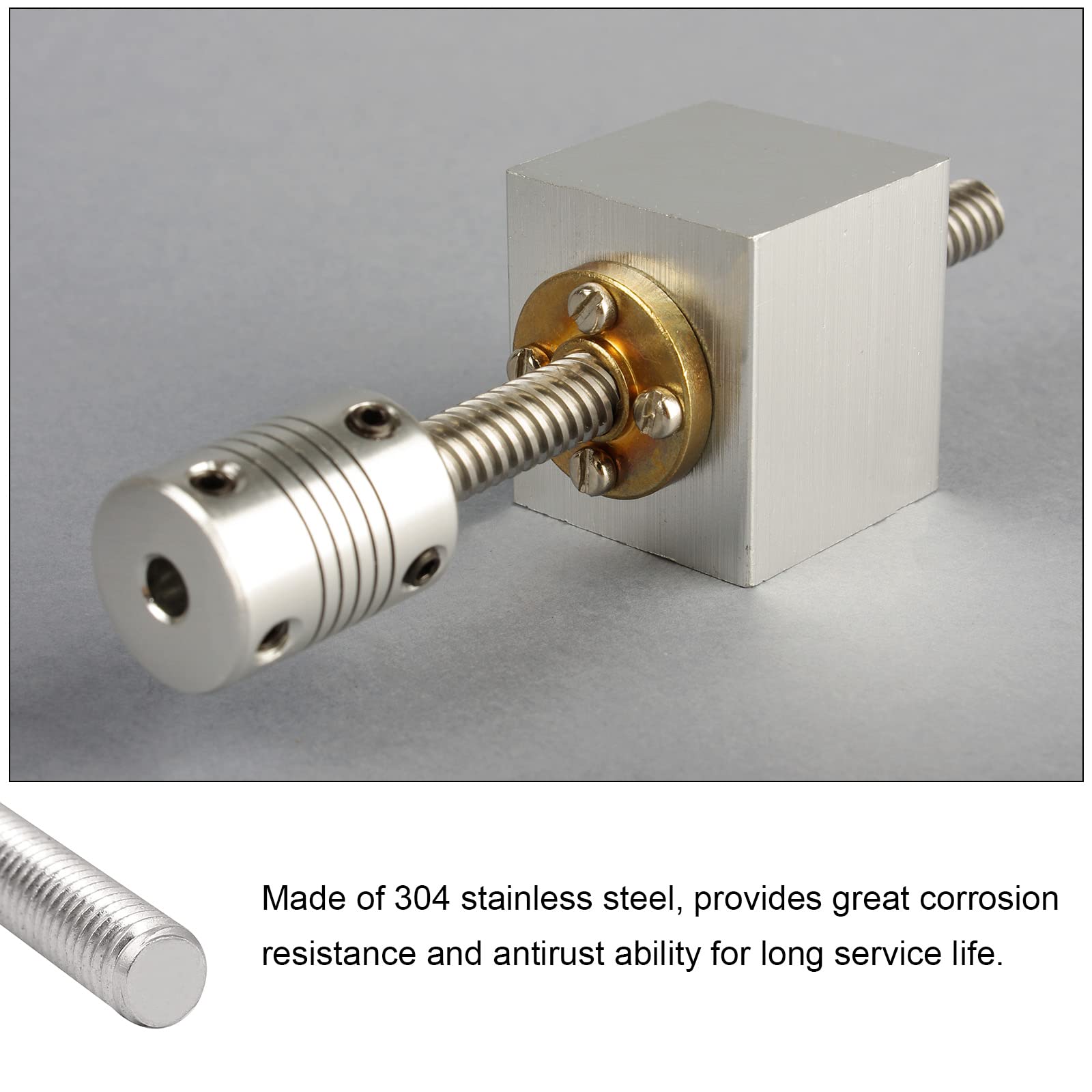 Stainless Steel Threaded Rod M8x200mm - 5 Pack for Clamps & U-Bolts