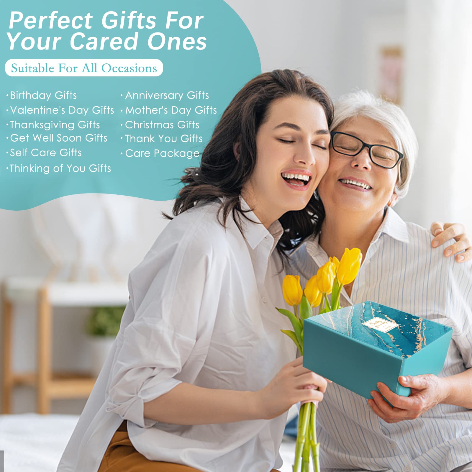9pcs Unique Spa Gift Baskets for Women - Relaxing Birthday, Valentine's Day, Friendship Gifts for Her, Mom, Sister, Wife, Coworker, Teacher, Best Friend - Perfect for Home Spa Nights, Self-Care Moments, and Thoughtful Surprises