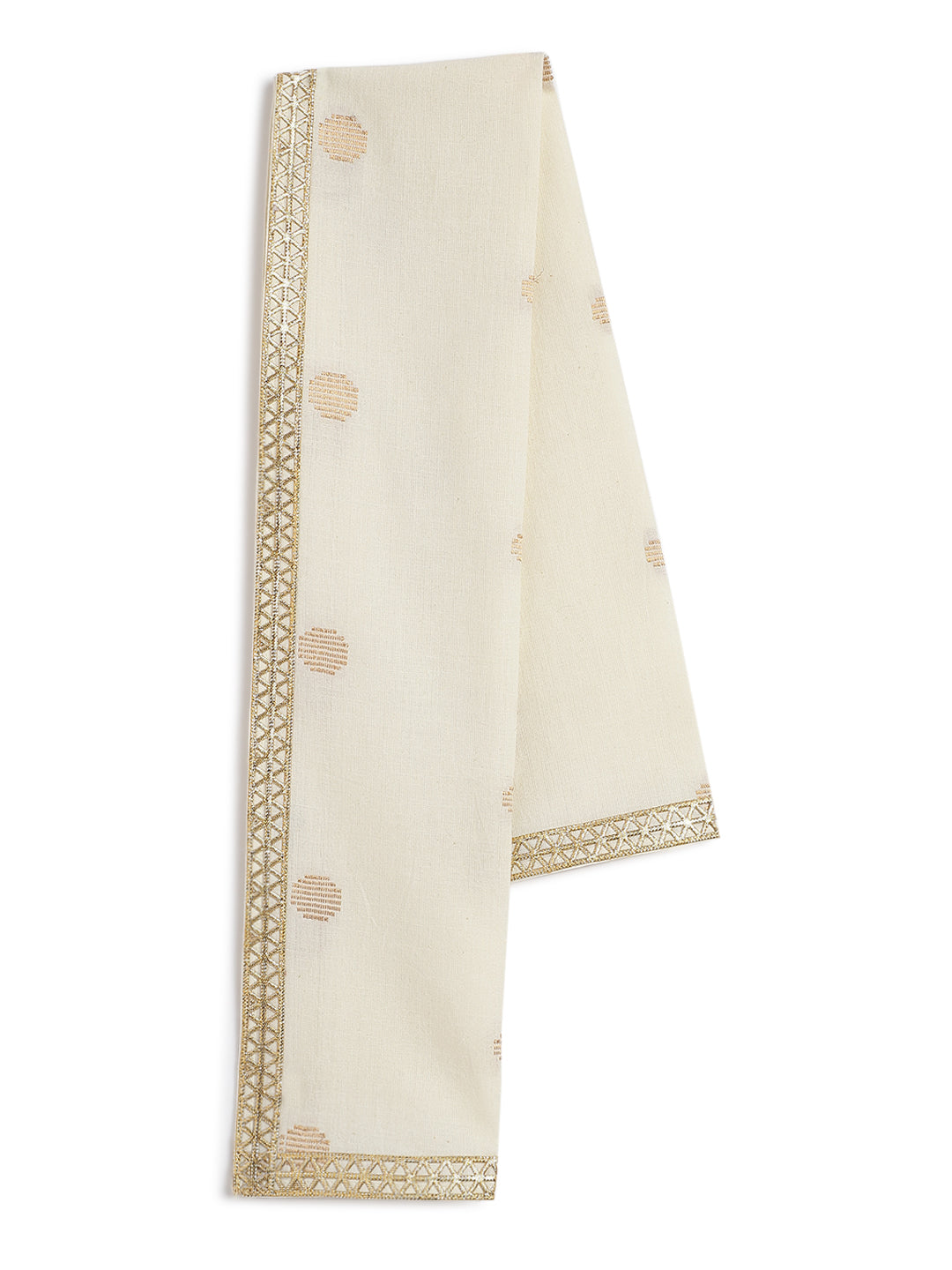 Boys' Polka Dot Angvastram Cream - Soft & Comfortable for Daily Wear, School, and Special Occasions
