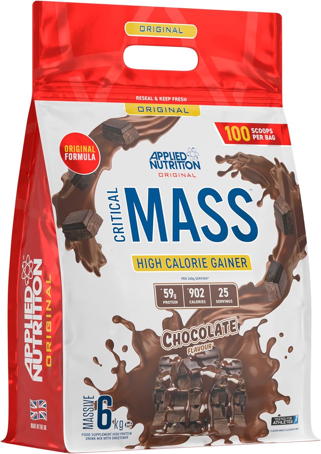 Applied Nutrition Critical Mass ORIGINAL Weight Gainer - 6kg for Muscle Building & Bodybuilding | Perfect for Post-Workout Recovery & Bulking Phases