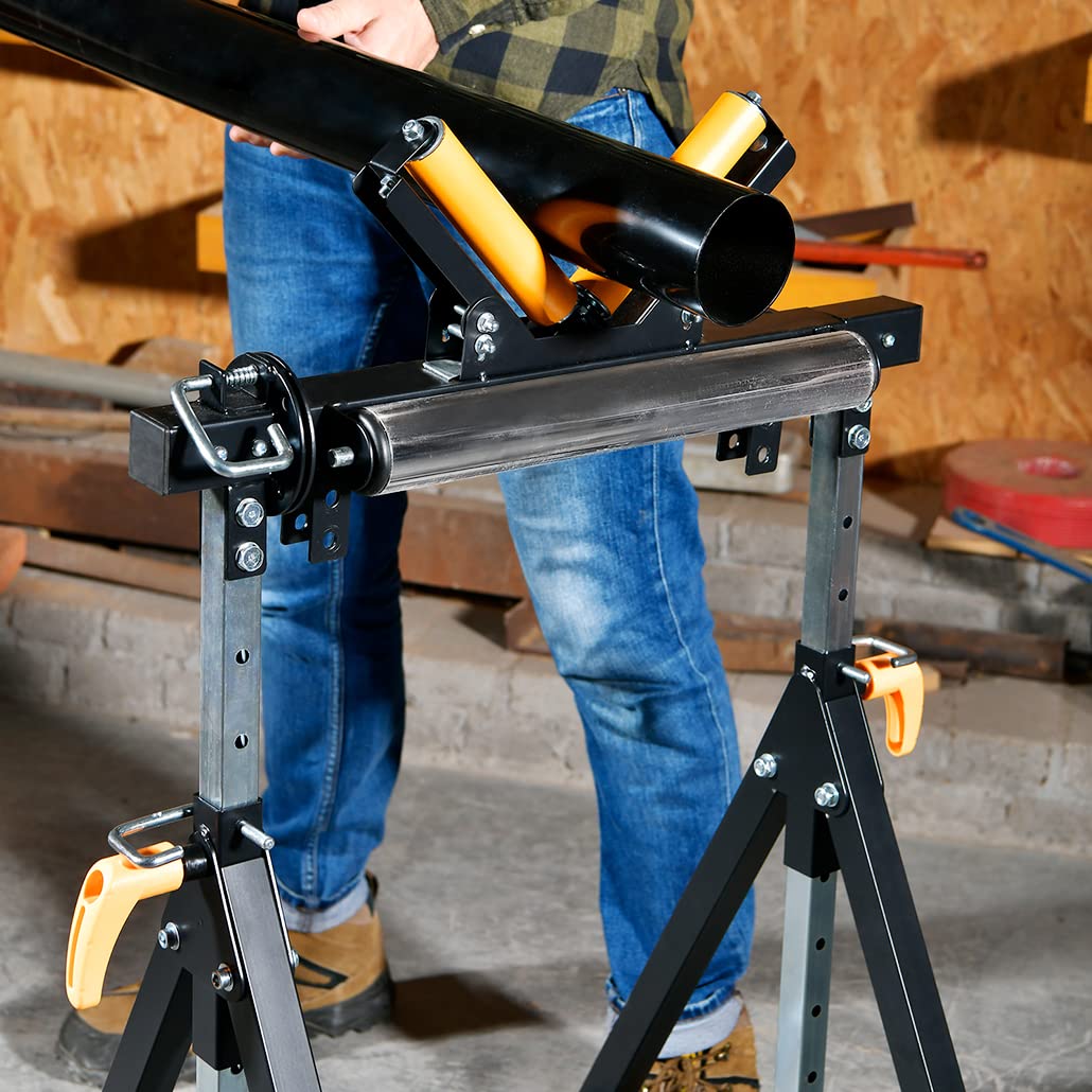 4 in 1 Adjustable Roller Stand - Heavy Duty Roller Support Stand for Woodworking, Table Saw, Band Saw - Perfect for Workshop & DIY Projects