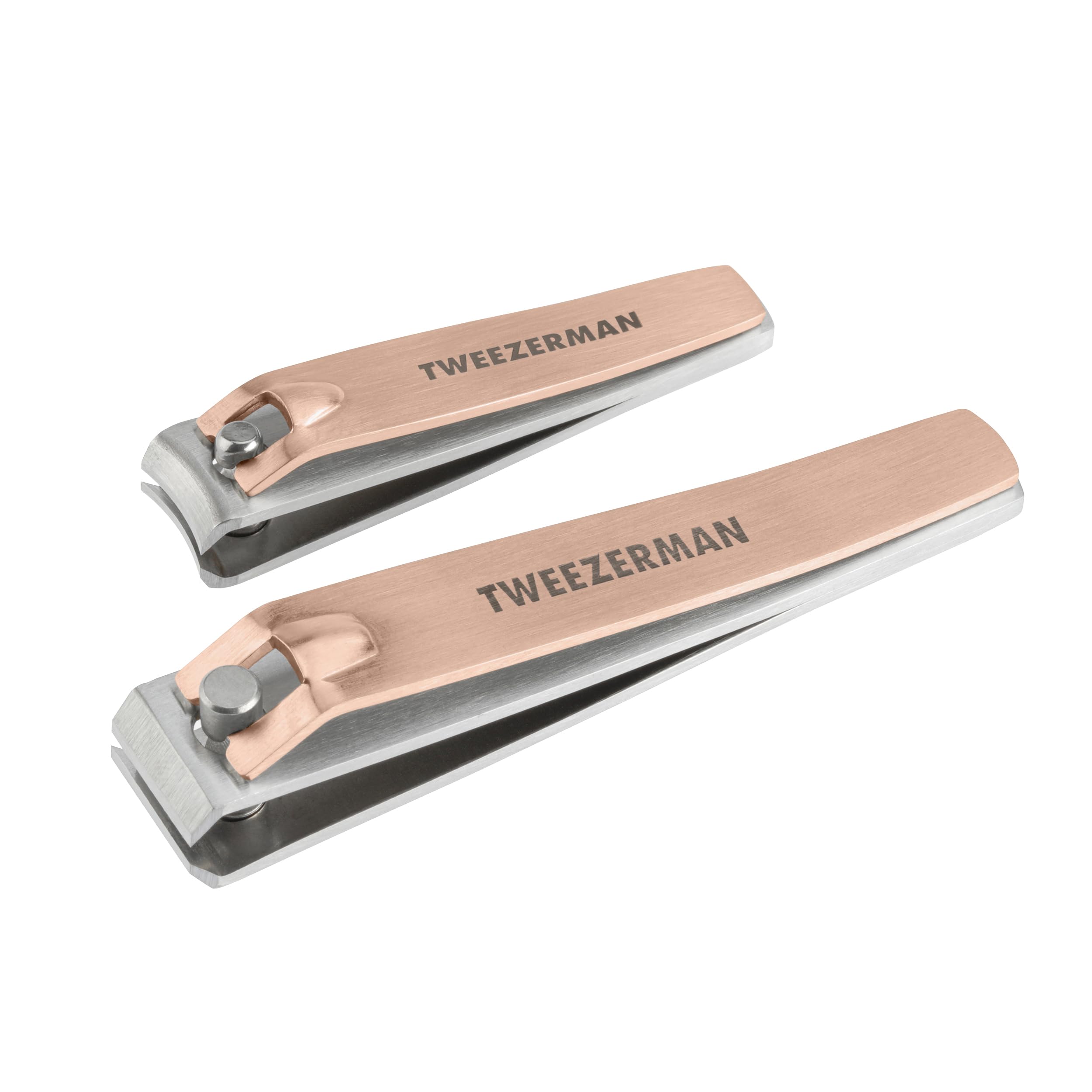 Tweezerman Rose Gold Nail Clipper Set - Premium Stainless Steel Manicure & Pedicure Kit for Home and Travel Grooming