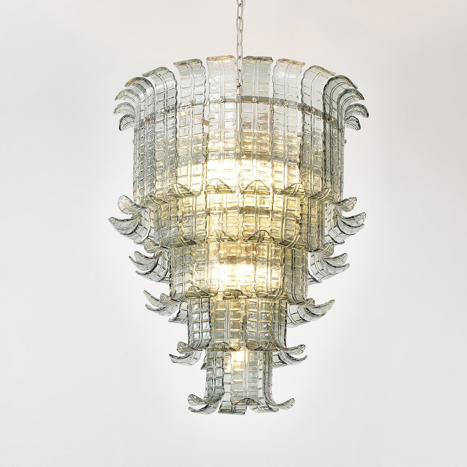 Elegant Cascade Murano Glass Chandelier - Handcrafted Italian Lighting Fixture for Dining Room, Living Room & Bedroom Decor