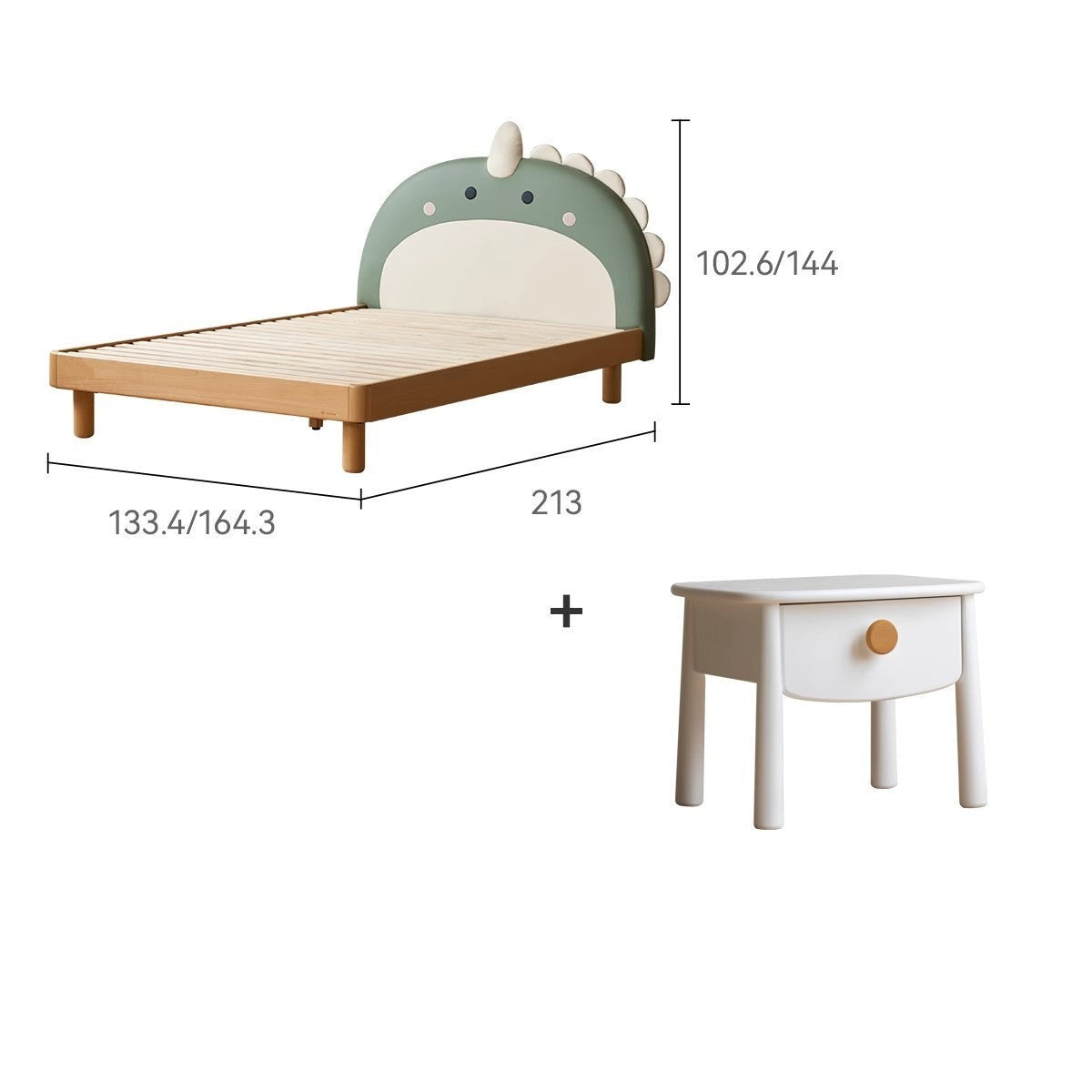Organic Leather Kids Dinosaur Bed - Cartoon Themed Toddler Bed for Boys & Girls | Perfect for Nursery, Bedroom Decor and Playroom Fun