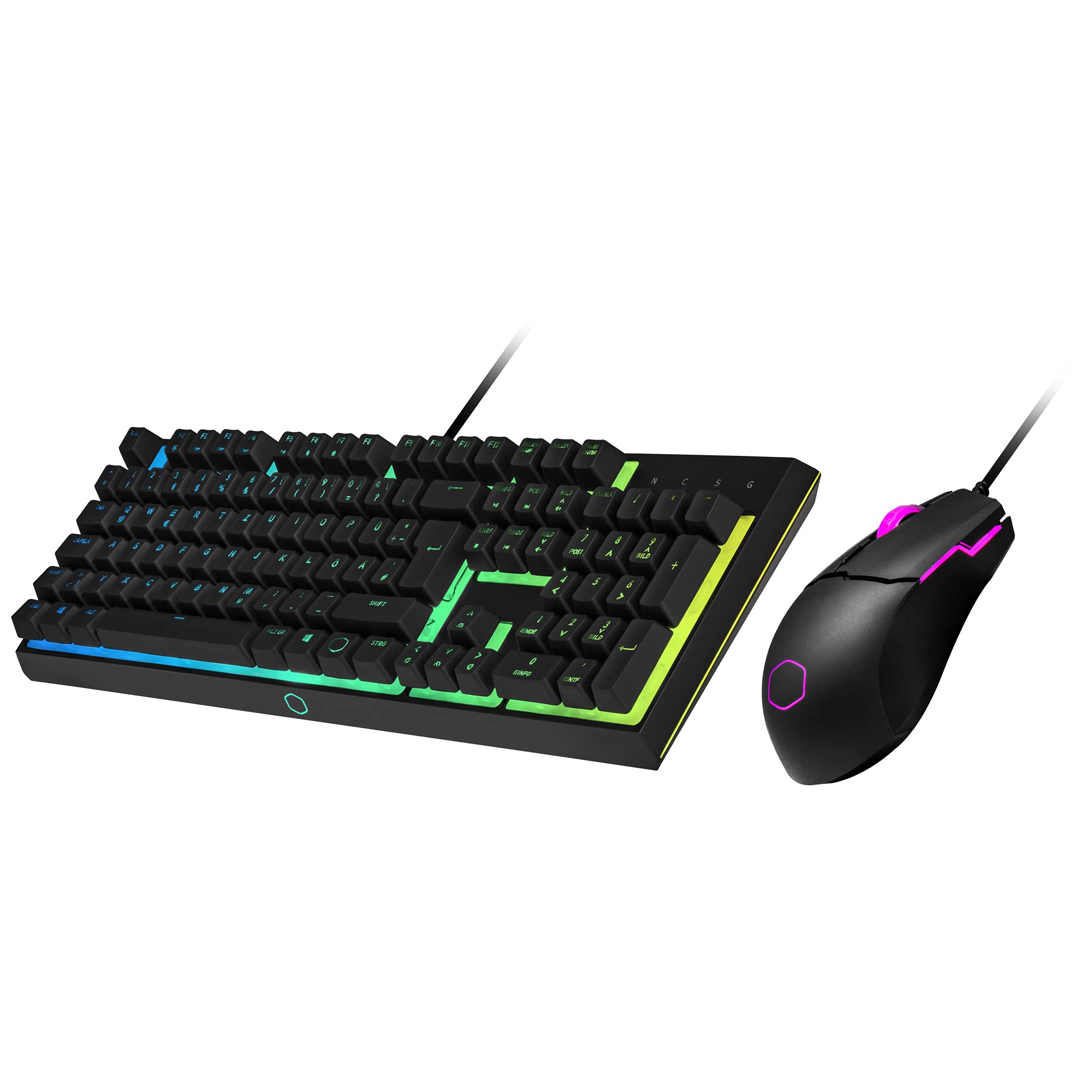 Cooler Master MS110 RGB Gaming Keyboard and Mouse Combo - Linear Mechanical Switches, 26 Anti-Ghosting Keys, On-Board Controls, 4 DPI Settings - DE Layout QWERTZ - Perfect for PC Gaming and Office Work