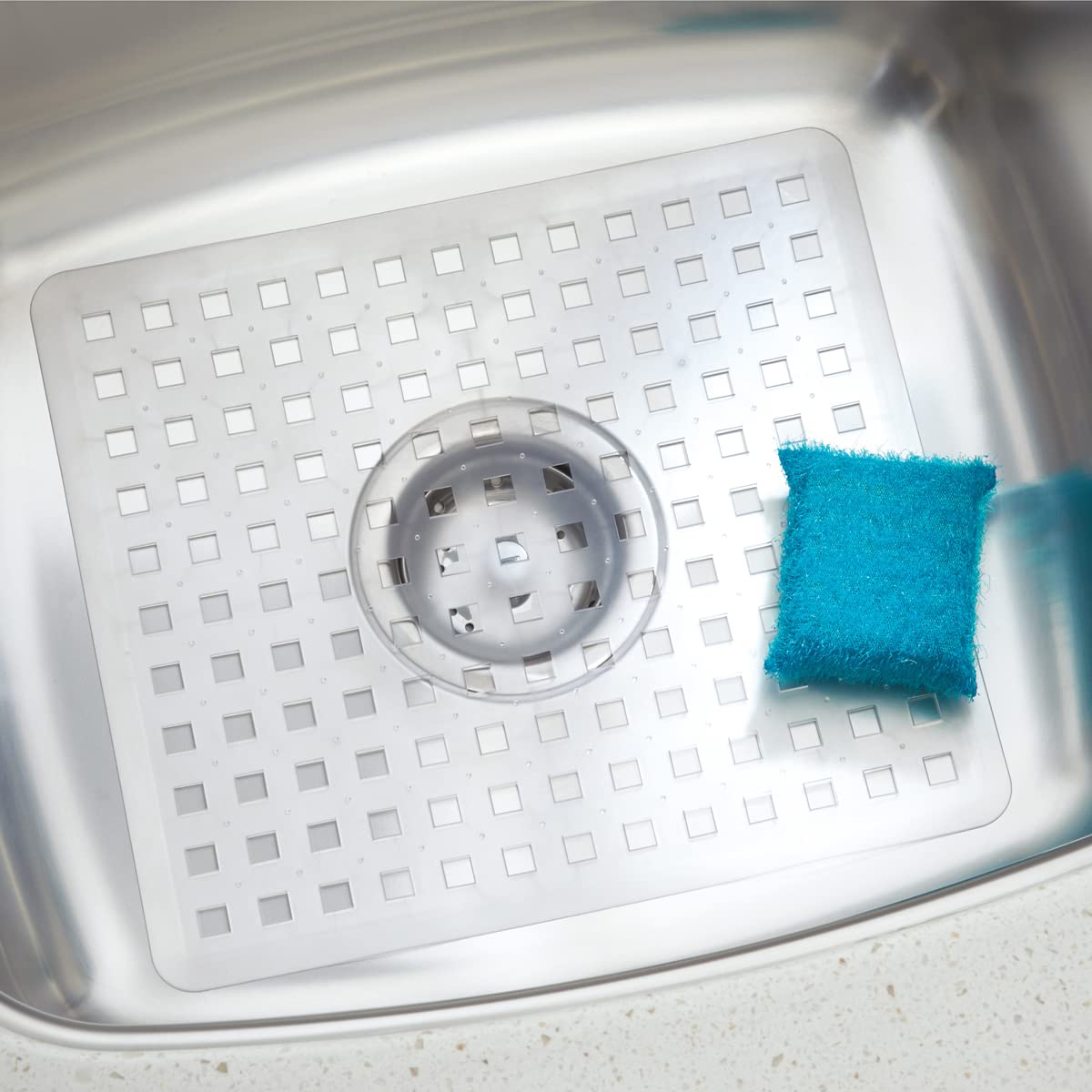iDesign Clear Kitchen Sink Protector Grid 11
