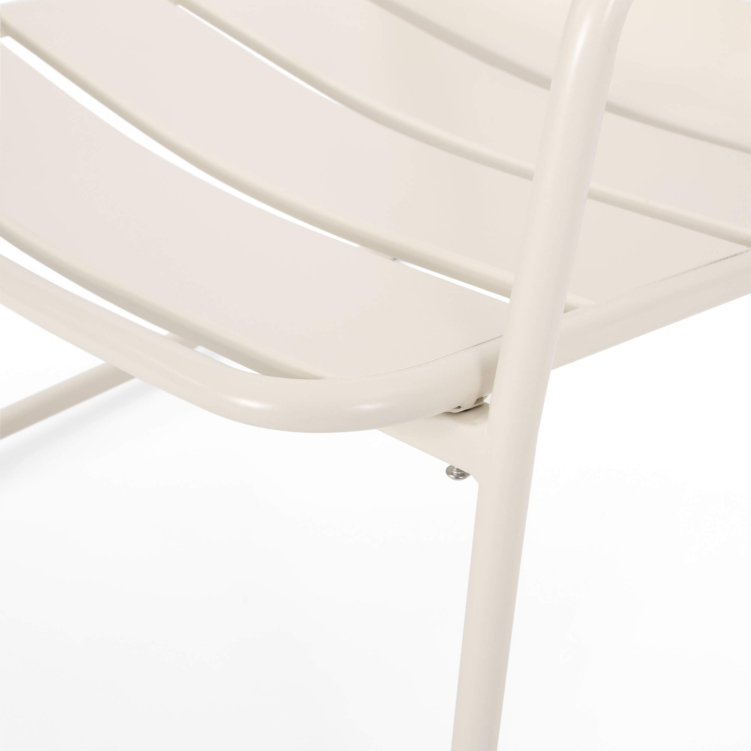 GDF Studio Outdoor Dining Chairs (Set of 2) - Matte White Weather-Resistant Patio Furniture for Garden, Poolside, and Backyard Dining