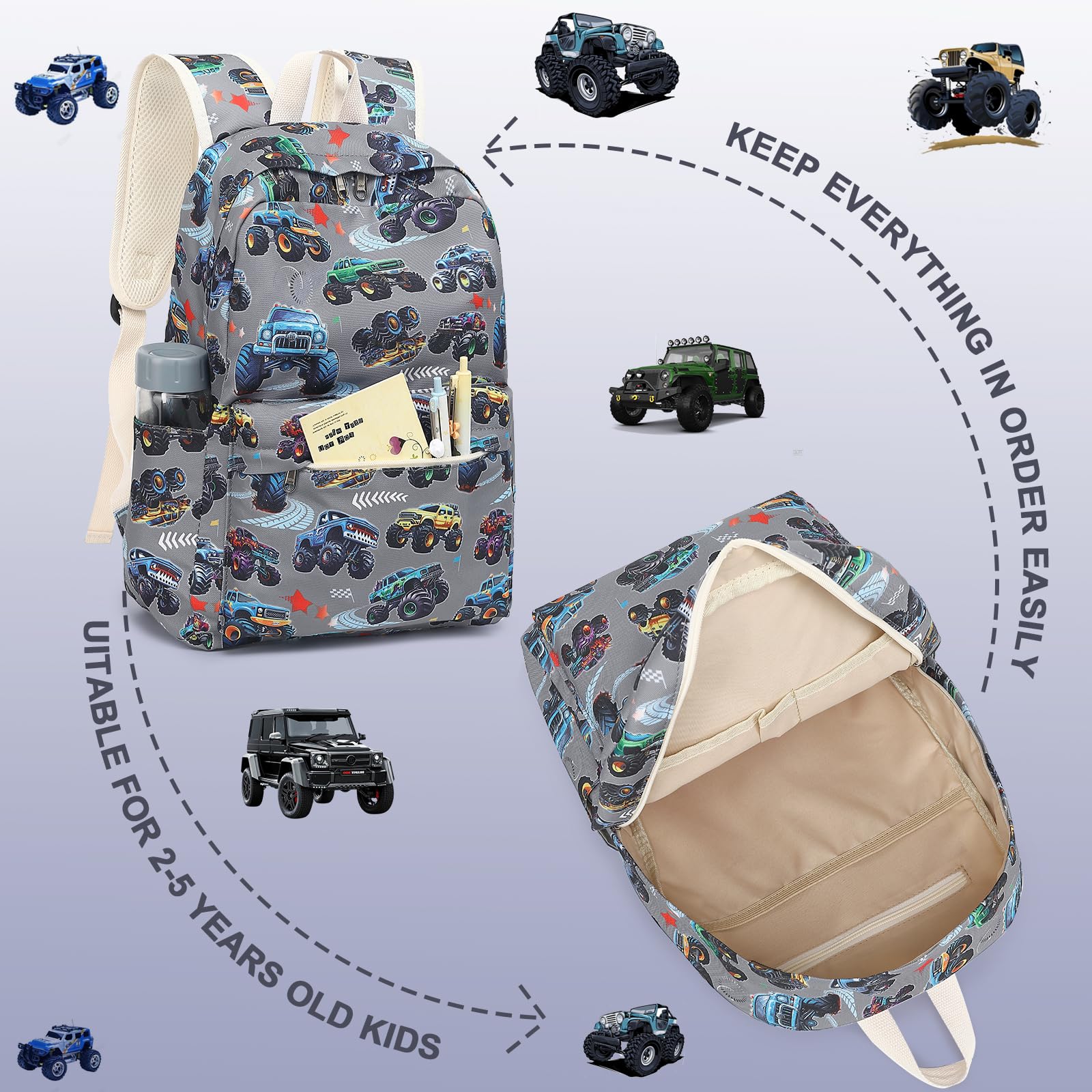 **LEDAOU Kids School Backpack with Lunch Box - Durable Book Bag for Boys & Girls, Kindergarten & Preschool - Perfect for School, Travel & Daily Use**