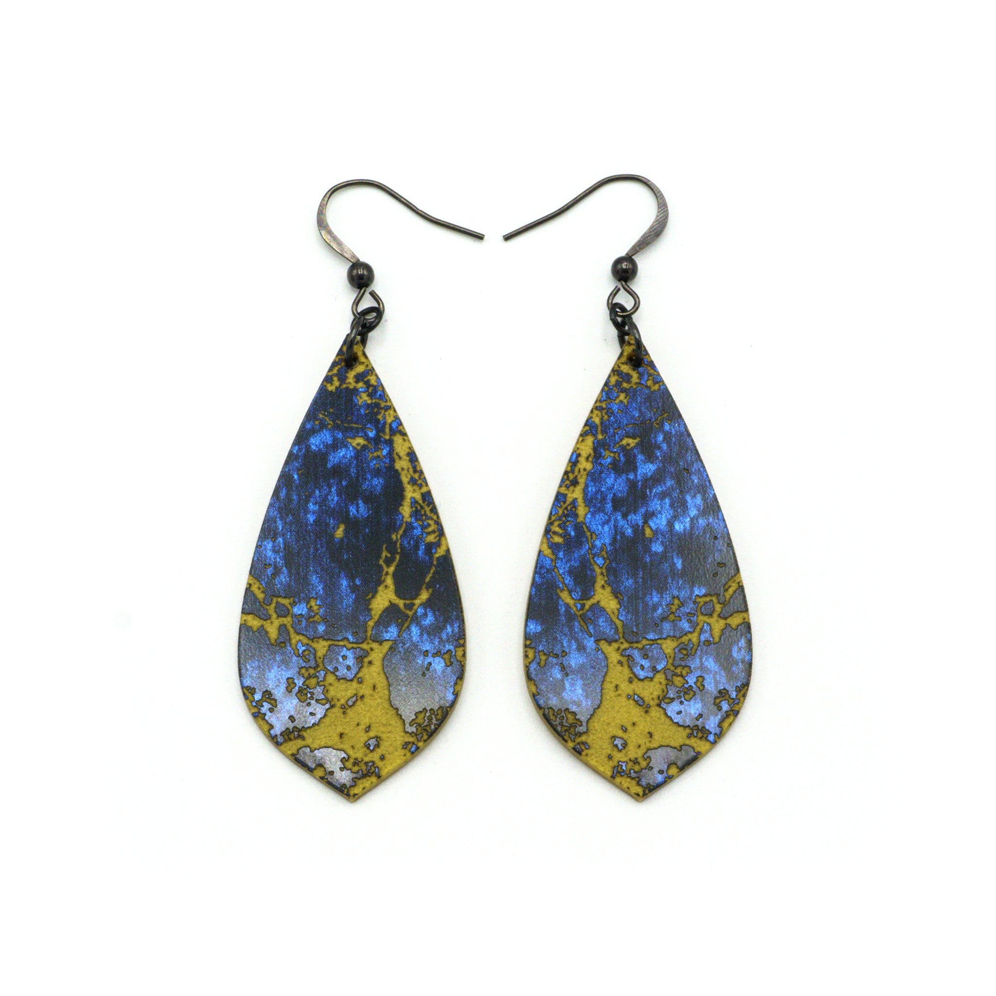Celestial Blue and Gold Acrylic Earrings – Lightweight Dangle Earrings for Women | Perfect for Parties, Weddings, and Everyday Wear
