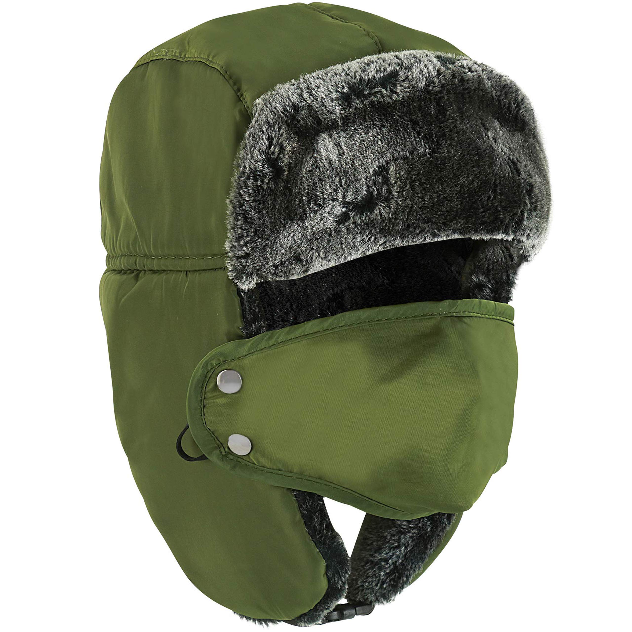Russian Style Ushanka Winter Hat for Men & Women - Windproof Trooper Trapper Ski Mask for Cold Weather - Perfect for Skiing, Snowboarding & Outdoor Activities