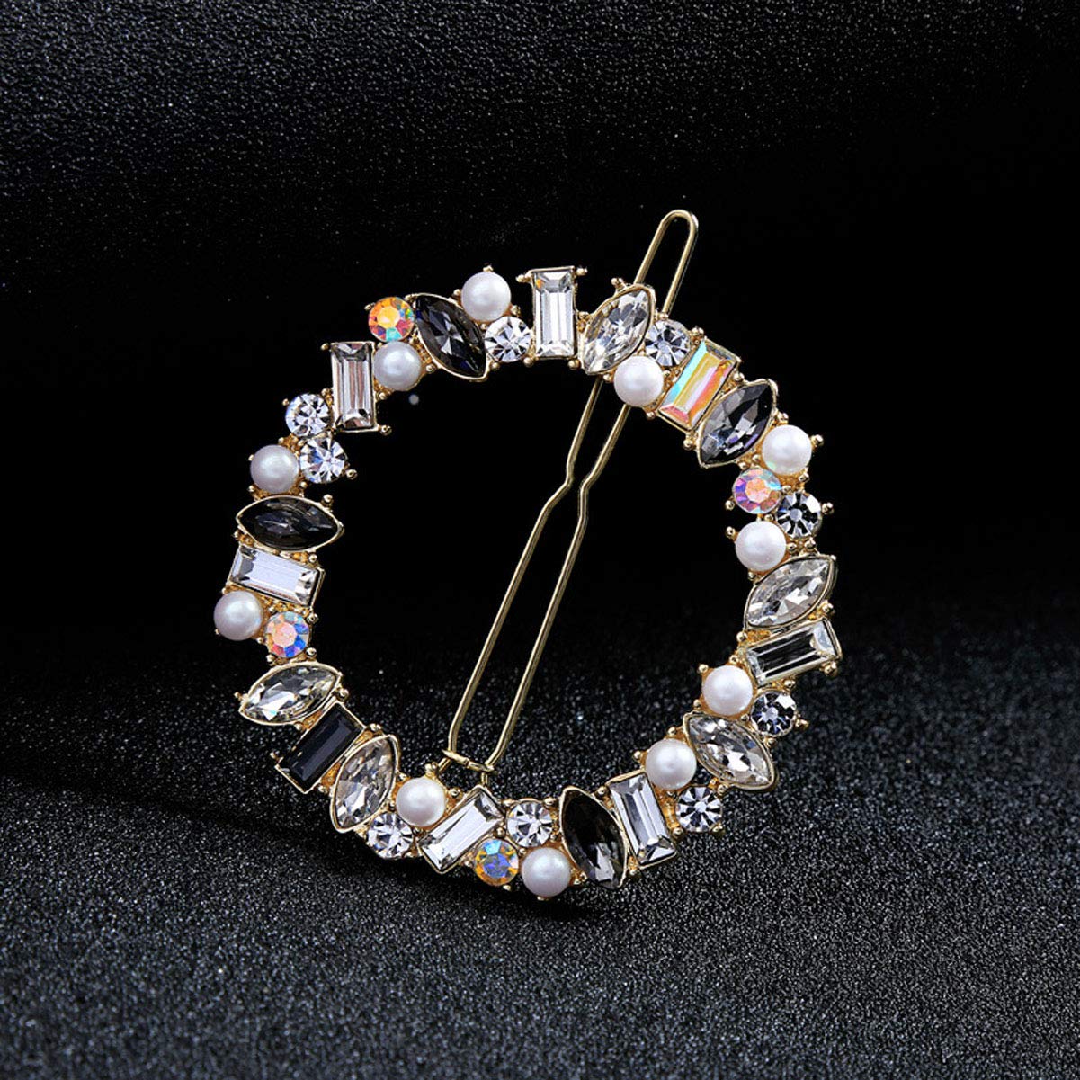 Numblartd Fashion Geometric Rhinestone Crystal Hair Clips - Elegant Imitation Pearl Hairpins & Barrettes for Women, Wedding & Party Hair Accessories (White) - Perfect for Bridal, Prom, and Formal Occasions