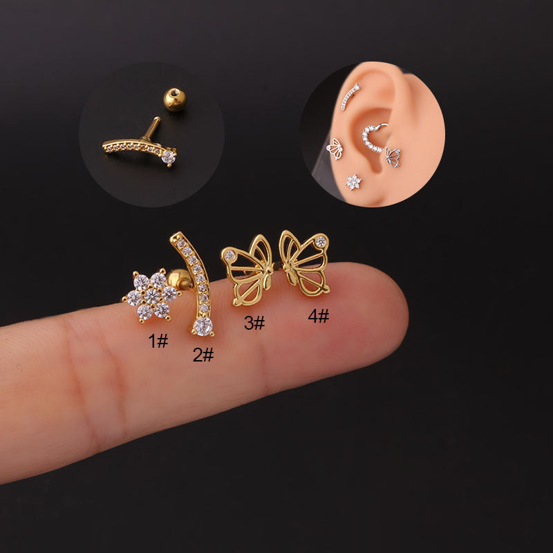 16G Butterfly Tiny Cartilage Earring - Dainty Gold Hoop Earrings for Women | Perfect for Everyday Wear, Parties & Gifts