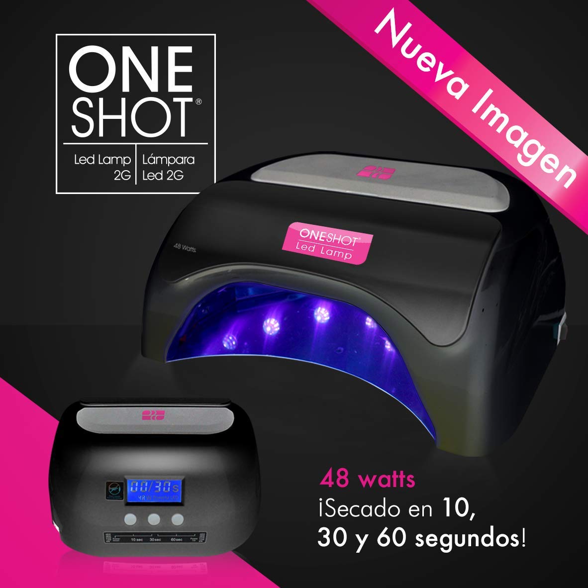 ONE Shot LACCOVER - 48W UV LED Nail Lamp with Sensor, 4 Timers & Power Regulator | Professional Gel Polish Dryer for Manicure & Pedicure | Fast Curing for Acrylic Nails & Gel Polish | 1 Year Warranty | Perfect for Home Salons & Nail Professionals