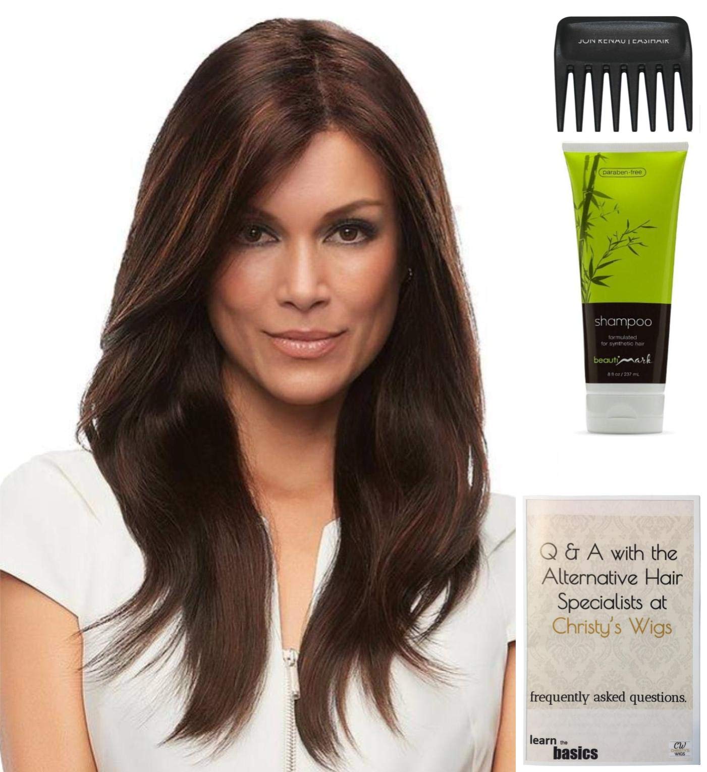 Jon Renau Zara Petite Wig Bundle (FS6/30/27) - Includes Synthetic Shampoo, Wide Tooth Comb & Styling Guide - Perfect for Daily Wear, Cosplay & Hair Loss Solutions
