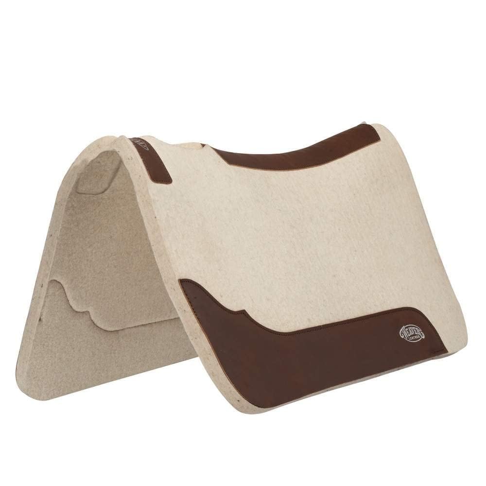 Premium Weaver Equine Contoured Steam Pressed Saddle Pad - Natural Fiber for Horses - Comfortable & Breathable Riding Pad for Trail, Dressage & Western Riding