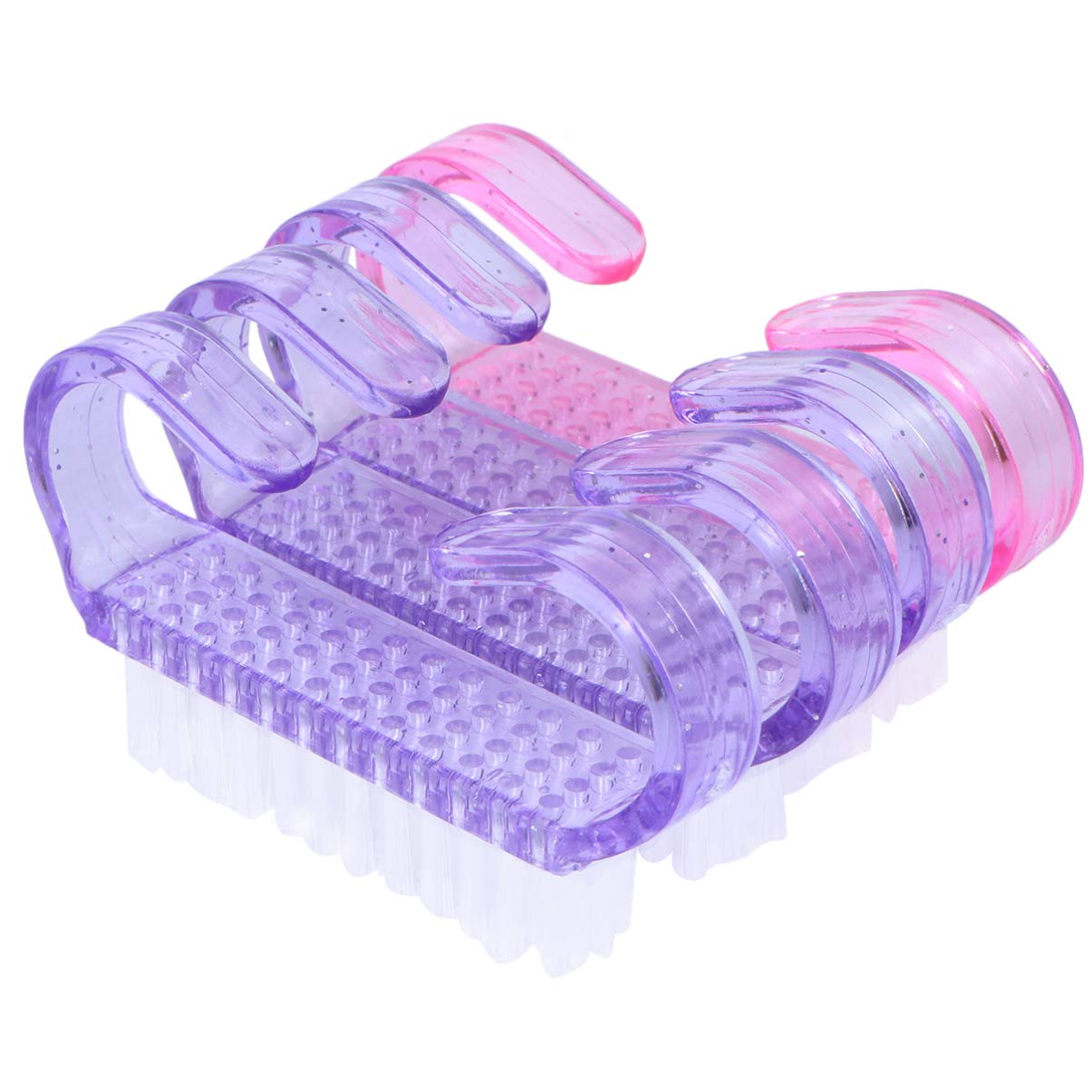 Luxshiny Professional Nail Art Kit - 4pcs Nail Cleaning Brush Set for Toes & Fingernails with Ergonomic Handle (Random Colors) | Perfect for Salon, Home Manicure & Pedicure Care