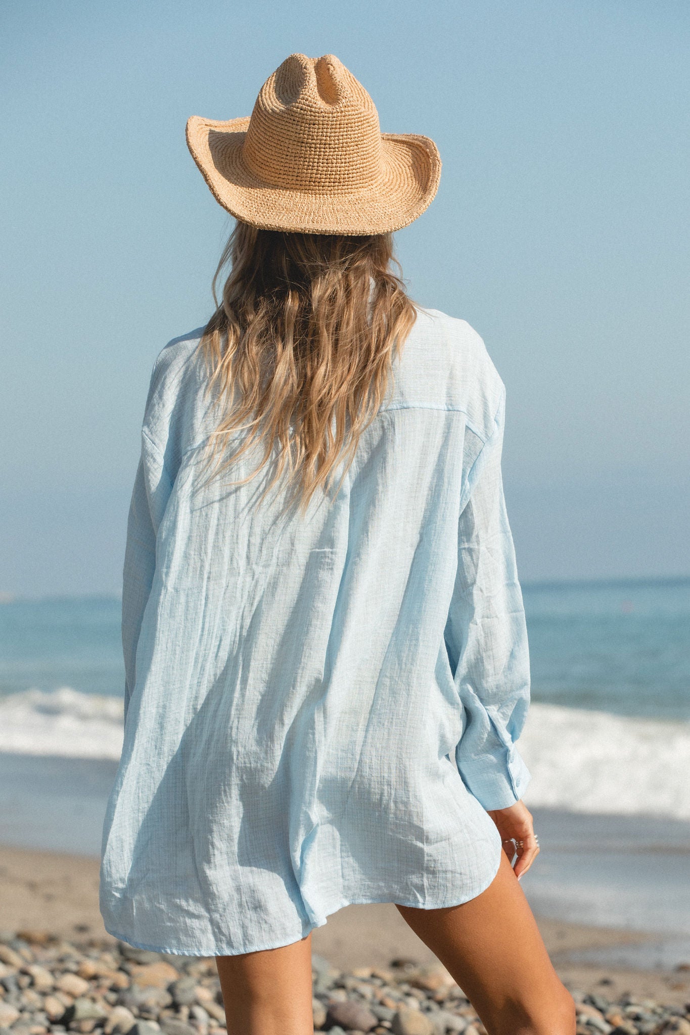 Oversized Button Down Shirt for Women - Casual Summer Poolside Cover Up - Perfect for Beach, Vacation, and Relaxing Outdoors