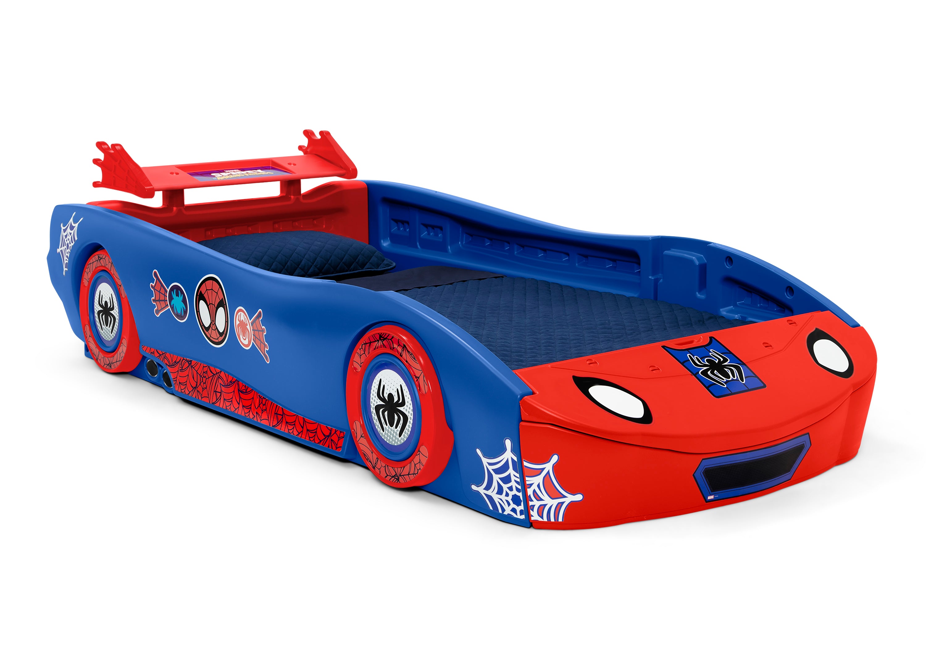 Spidey and His Amazing Friends Web Crawler Race Car Twin Bed Set - Superhero Themed Kids Room Decor for Boys & Girls - Perfect for Birthday Gifts and Marvel Bedroom Makeover