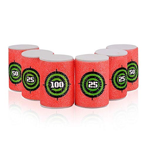 EVA Foam Gun Shoot Soft Targets - 18 Pack Kids Toy Blaster Ammo for Nerf Guns | Outdoor Play, Birthday Party Gifts & Backyard Games