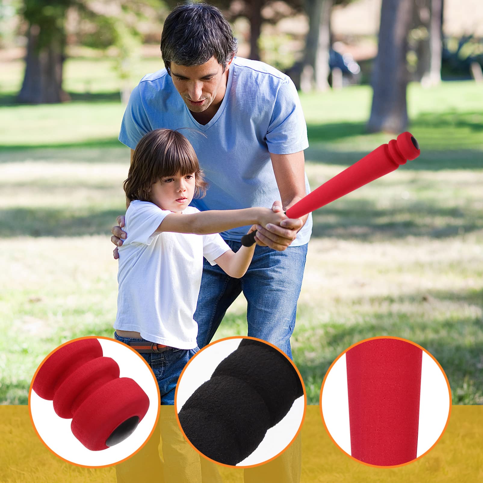 BESPORTBLE Kids Foam Baseball Bat Set - Soft EVA Baseball Toy for Toddlers & Children with Ball | Outdoor Sports Game for Backyard, Park & Beach Play | Improves Hand-Eye Coordination & Motor Skills