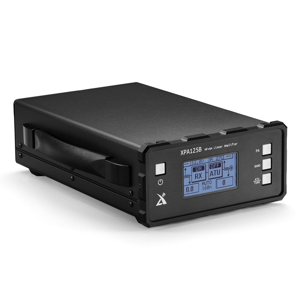 Xiegu XPA125B 100W HF Power Amplifier with Auto Antenna Tuner & Large LCD Display for Ham Radio, Portable Field Operations, and Emergency Communications