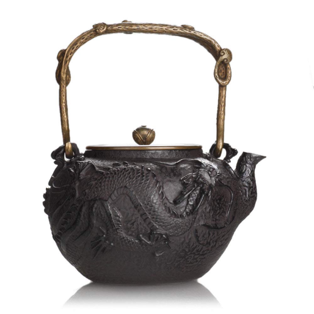 1.3L Japanese Traditional Iron Tea Kettle - Dragon Design Cast Iron Teapot for Home & Kitchen Decor | Perfect for Tea Ceremonies, Gifts & Asian-Inspired Decor