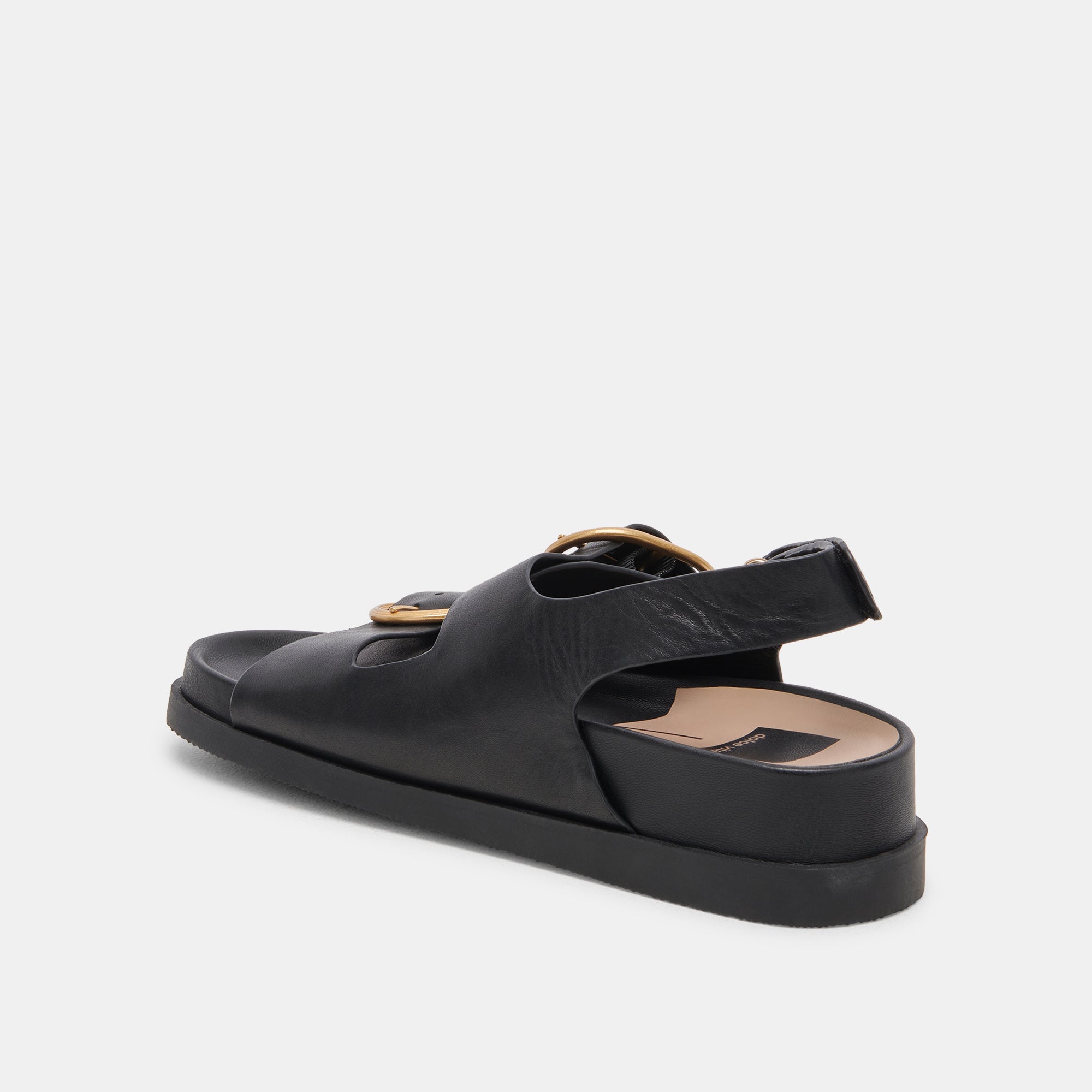 STARLA Women's Black Leather Sandals - Comfortable & Stylish Casual Footwear for Summer, Beach, and Everyday Wear