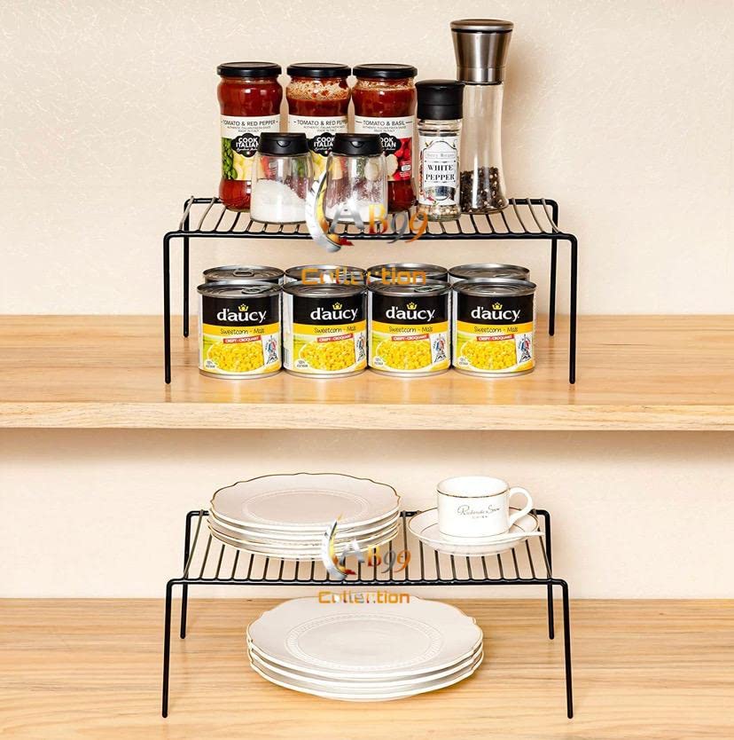 Premium Stainless Steel Expandable Dish Rack - Rust-Resistant Kitchen Organizer for Cabinets & Countertops | Space-Saving Storage Shelf | Perfect for Drying Dishes, Organizing Utensils & Maximizing Kitchen Space (2-Pack)