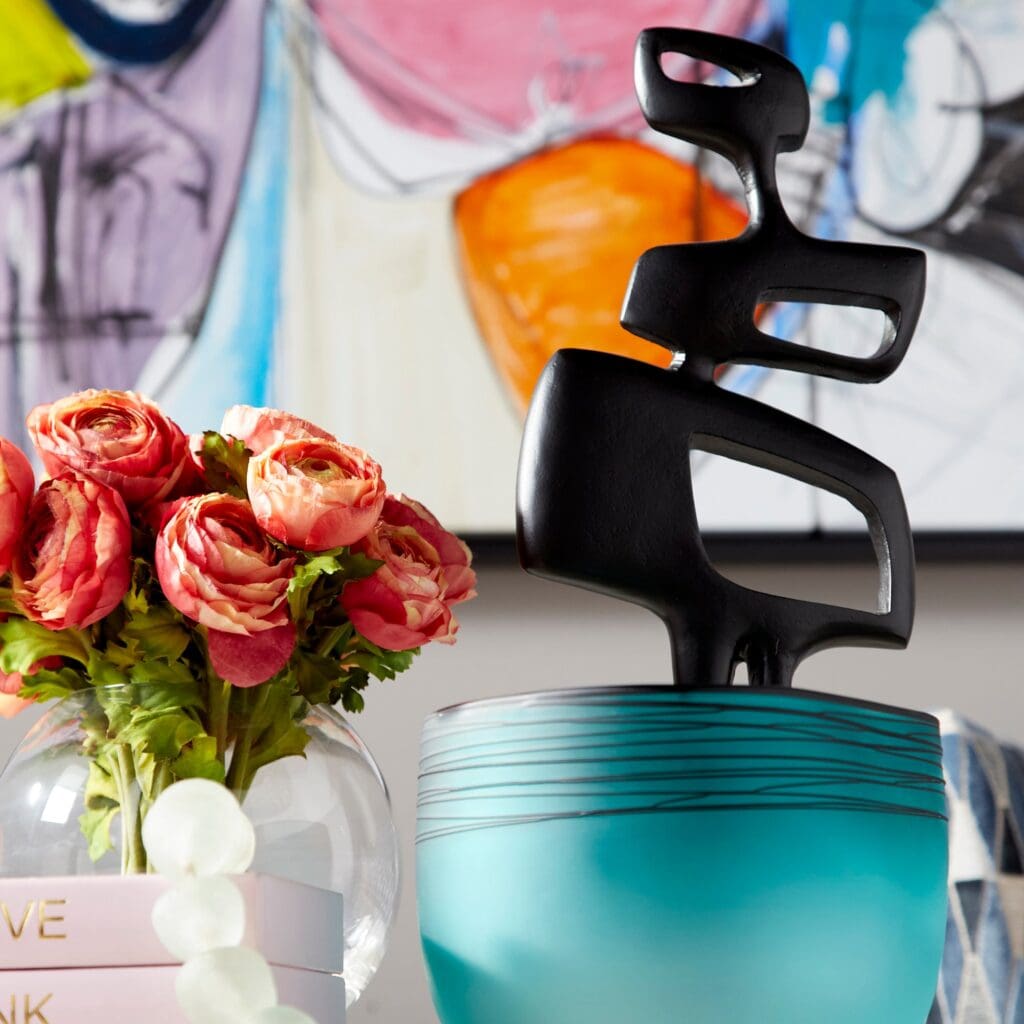 Cyan Design 10735 Rossastri Sculpture in Matte Black - Modern Home Decor for Living Room, Office & Garden