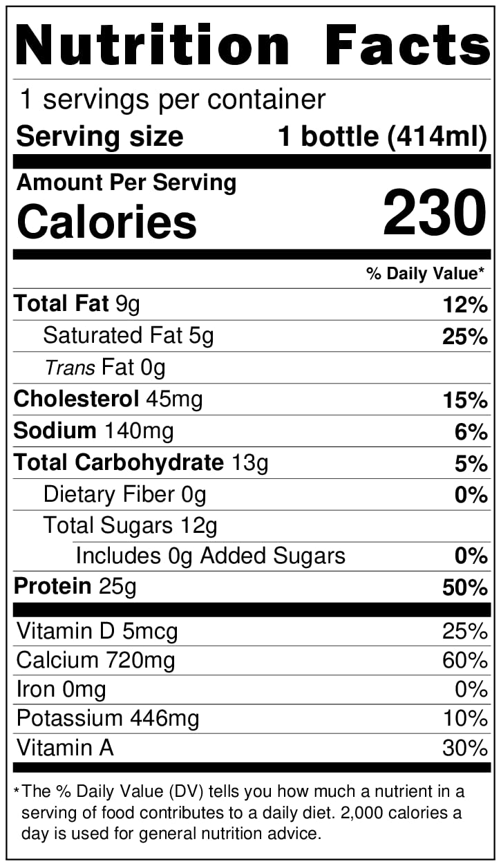 Darigold High Protein 2% Ultra-Filtered Milk - Low Fat Lactose Free Milk with 25g Protein & 40% Less Sugar - 14oz Bottles (12 Pack) - Perfect for Post-Workout Recovery, Healthy Breakfast & Keto Diet