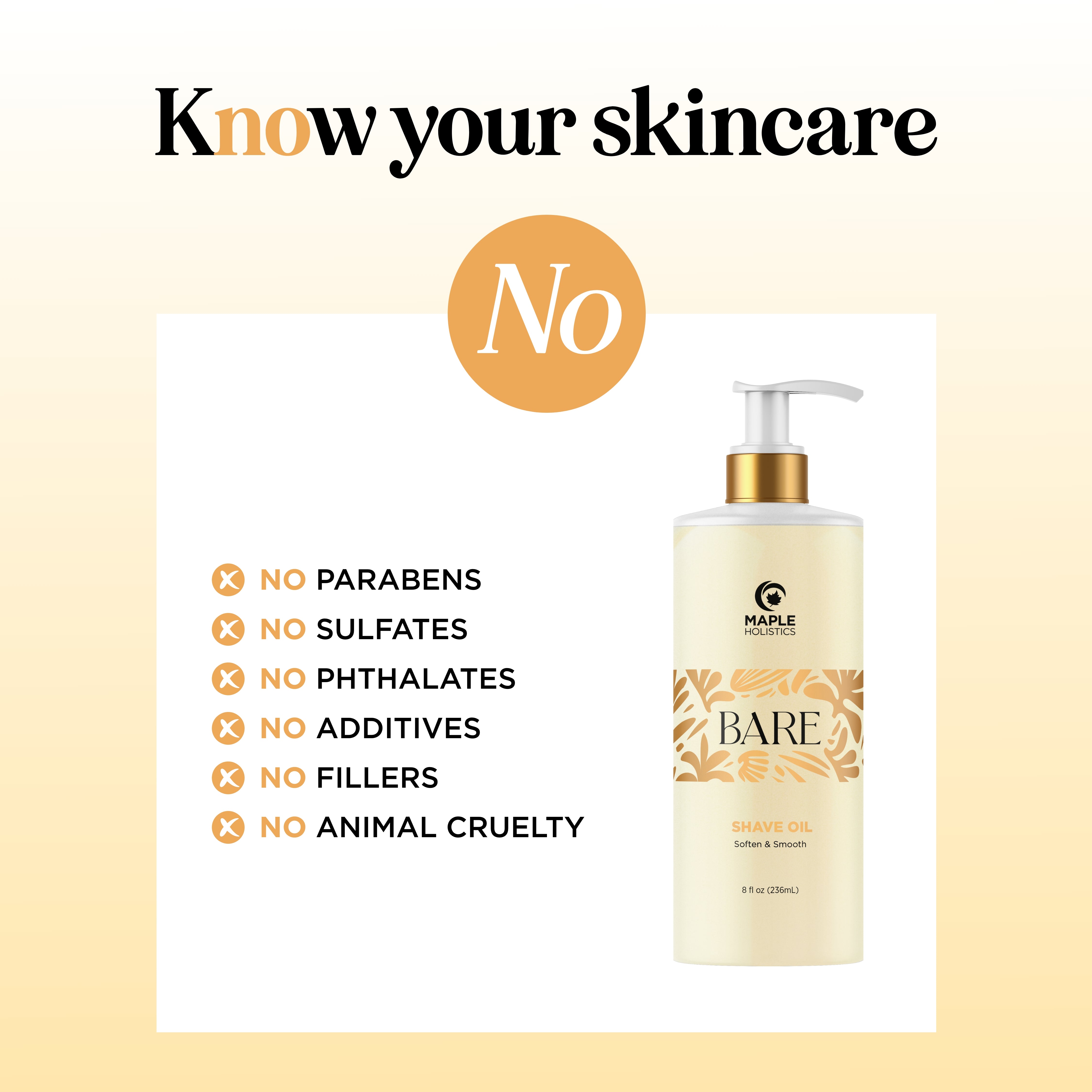 Organic Bare Shave Oil for Men & Women - Natural Pre & Post Shave Soothing Oil for Sensitive Skin - Perfect for Smooth Shaving at Home or Travel