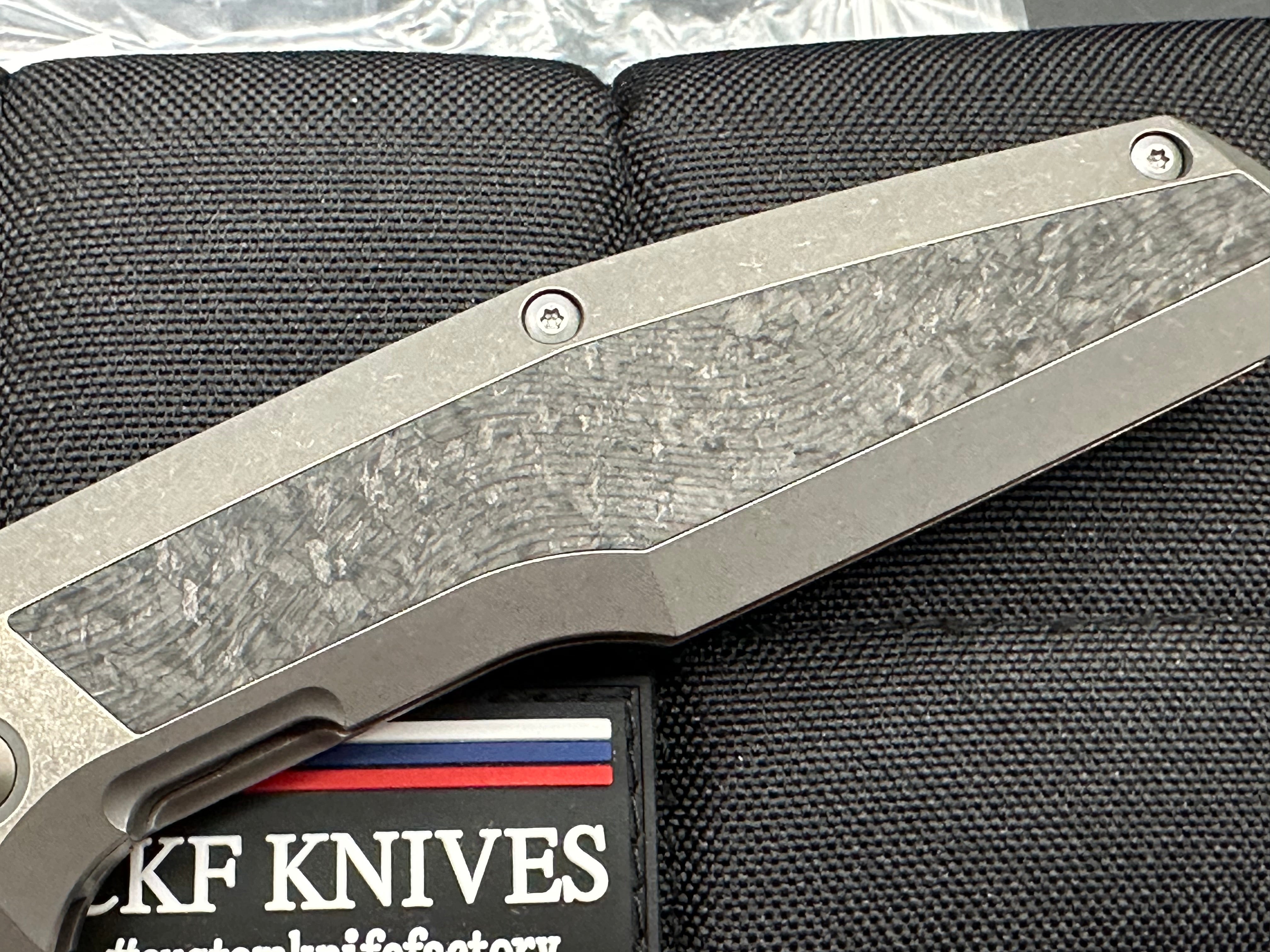 CKF Fif20Ti CF #139 - Premium M390 Satin Blade & Milled Titanium Handles - EDC Folding Knife for Outdoor, Camping & Everyday Carry