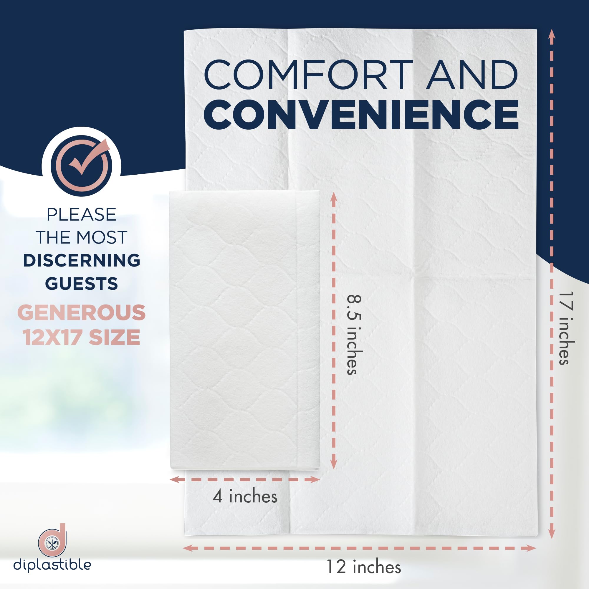 1000 Pack Disposable Guest Towels - Premium White Bathroom Napkins, Heavy Duty & Ultra Absorbent Paper Hand Towels with Linen Feel for Home, Parties, Events | Ideal for Guest Bathrooms, Weddings, Restaurants & Office Use