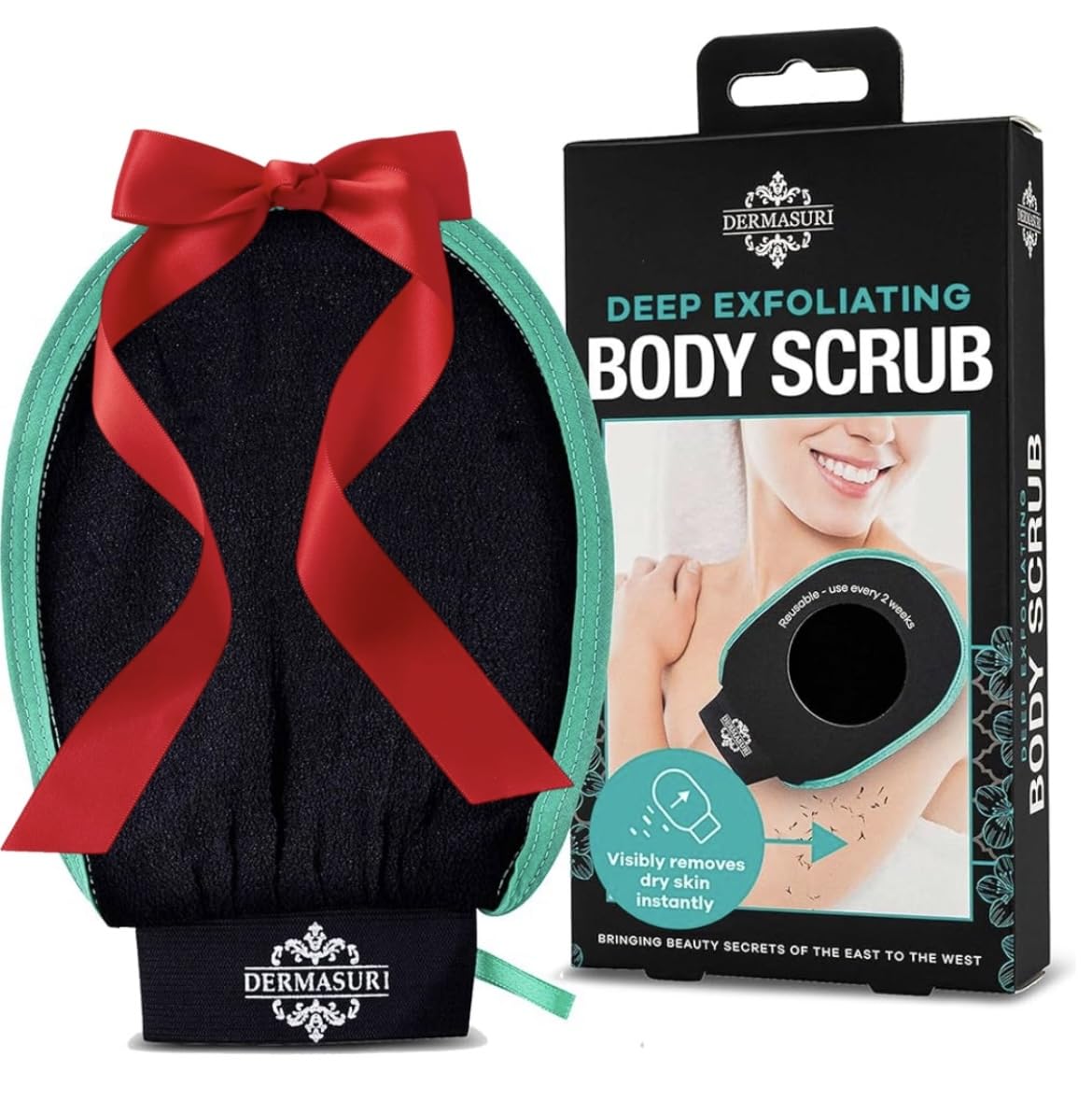 Dermasuri Exfoliating Glove - Korean Body Scrubber for Shower Skincare & Keratosis Pilaris Treatment