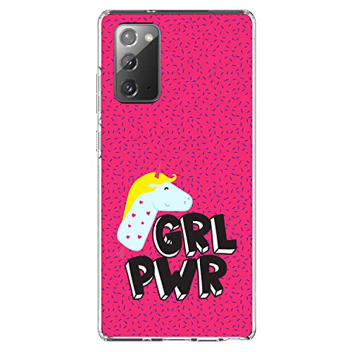 Girl Power - GRL PWR - Unicorn Pink Background On Clear Case