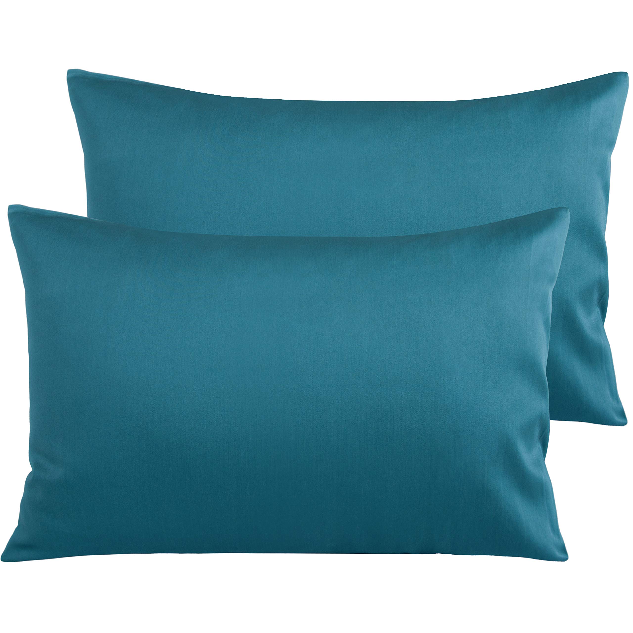 Premium Egyptian Cotton Queen Pillowcases Set of 2 - 500 Thread Count Soft & Breathable Envelope Closure Pillow Covers (20x30 Inches) - Luxury Bedding for Hotels, Guest Rooms & Home Decor in Slate Blue