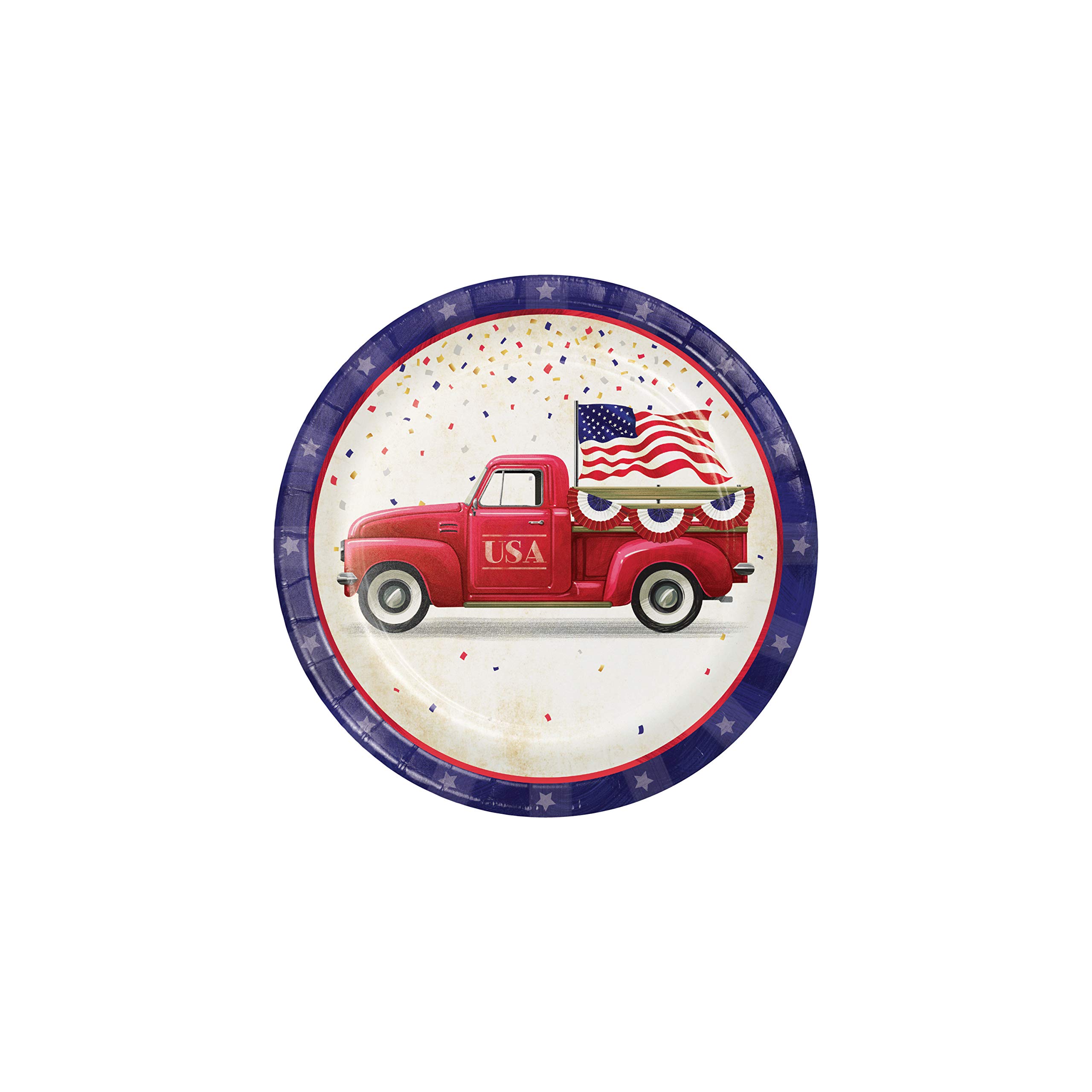 American Flag Patriotic Paper Plates - 24 Count for 4th of July BBQs, Memorial Day Parties & Independence Day Celebrations