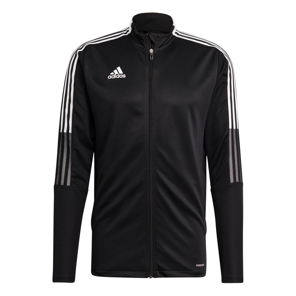 Adidas Adult Tiro 21 Track Jacket - Black/White - Men's Training & Running Jacket for Gym Workouts & Outdoor Sports