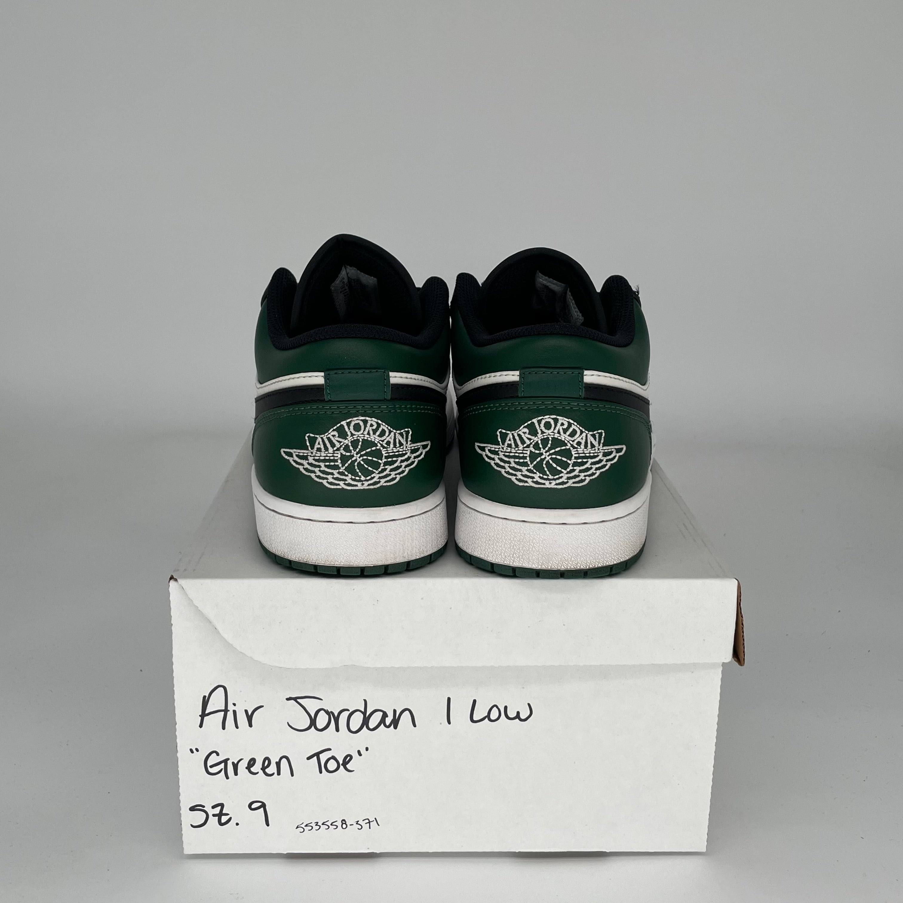 Air Jordan 1 Low Green Toe Men's Basketball Shoes Size 9 - Style 553558-371 | Sneakers for Casual Wear, Street Fashion & Sports