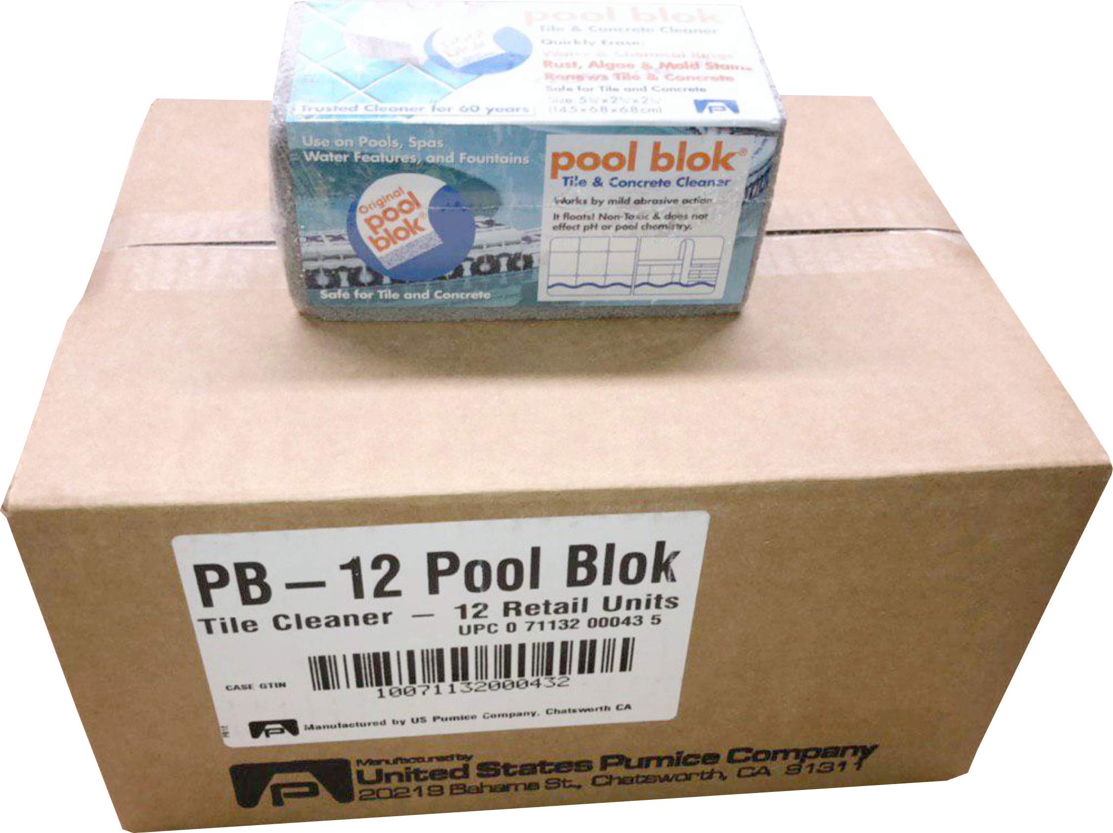 Pumie Pumice Stone for Pool & Spa Cleaning - Case of 12 (PB-12) | Removes Stains from Tile, Grout & Concrete | Perfect for Swimming Pools, Hot Tubs & Outdoor Maintenance