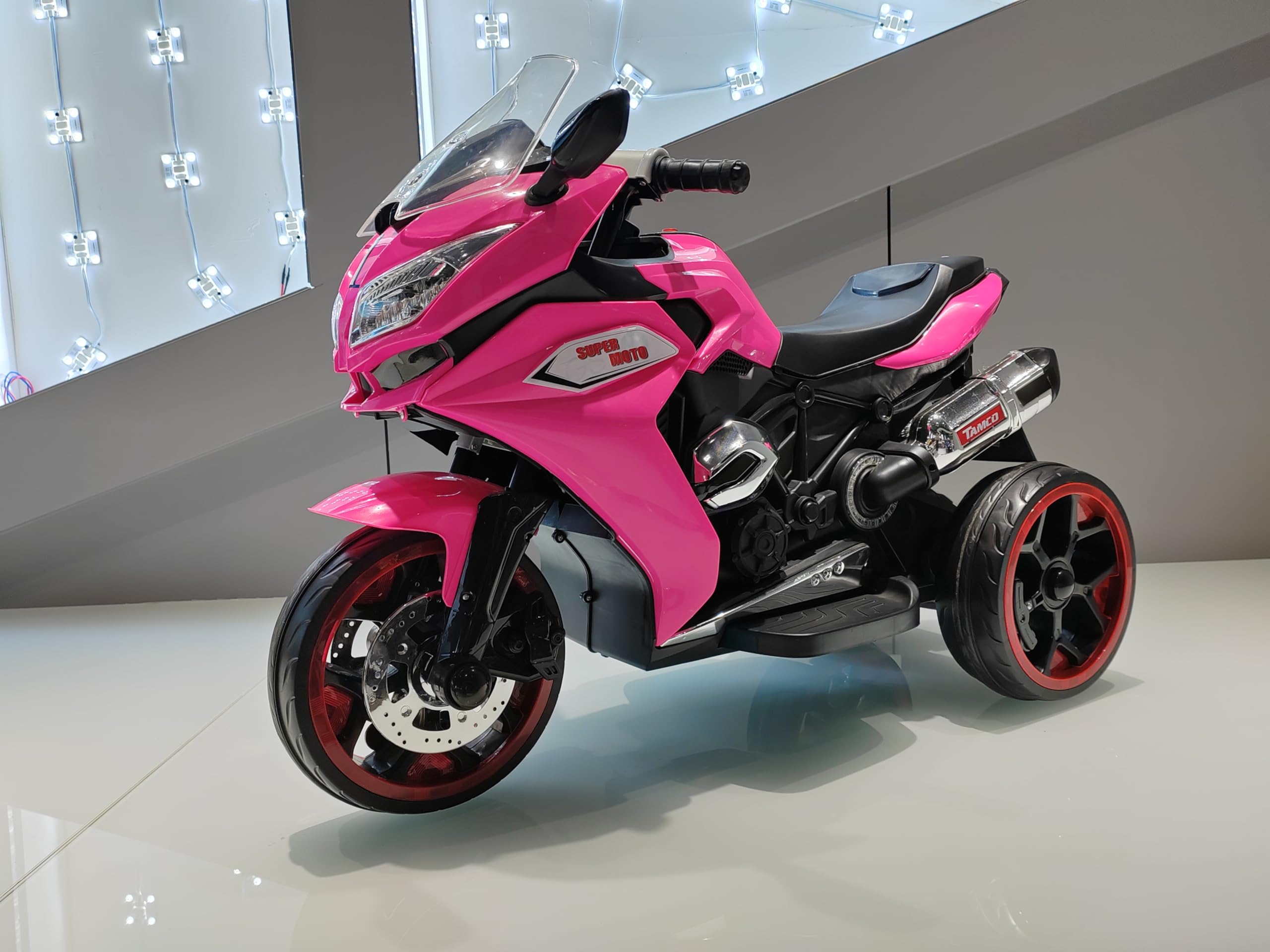 12V Kids Electric Motorcycle - 1.8-3.2 MPH Speed, LED Light-Up Wheels, 8-12 Hour Charge Time, Pink Ride-On Toy | Perfect for Birthday Gifts, Outdoor Play & Learning to Ride for Toddlers Ages 3-6