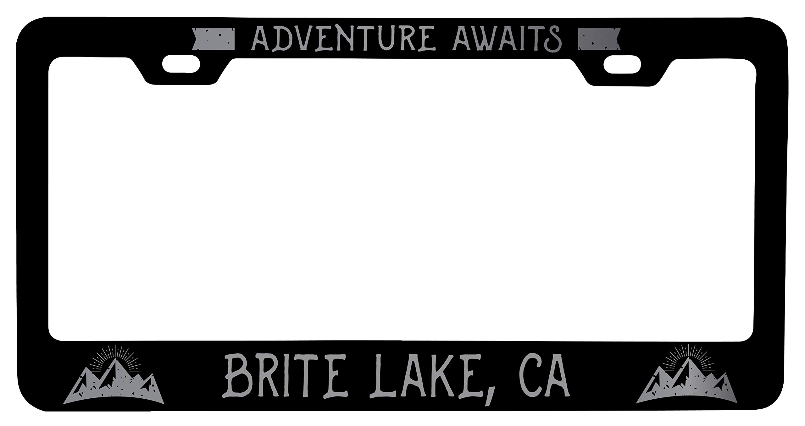 Brite Lake California Laser Etched Vanity Black Metal License Plate Frame - Custom Car Accessory for Trucks, SUVs & Classic Vehicles - Perfect Gift for Car Enthusiasts & Road Trip Lovers