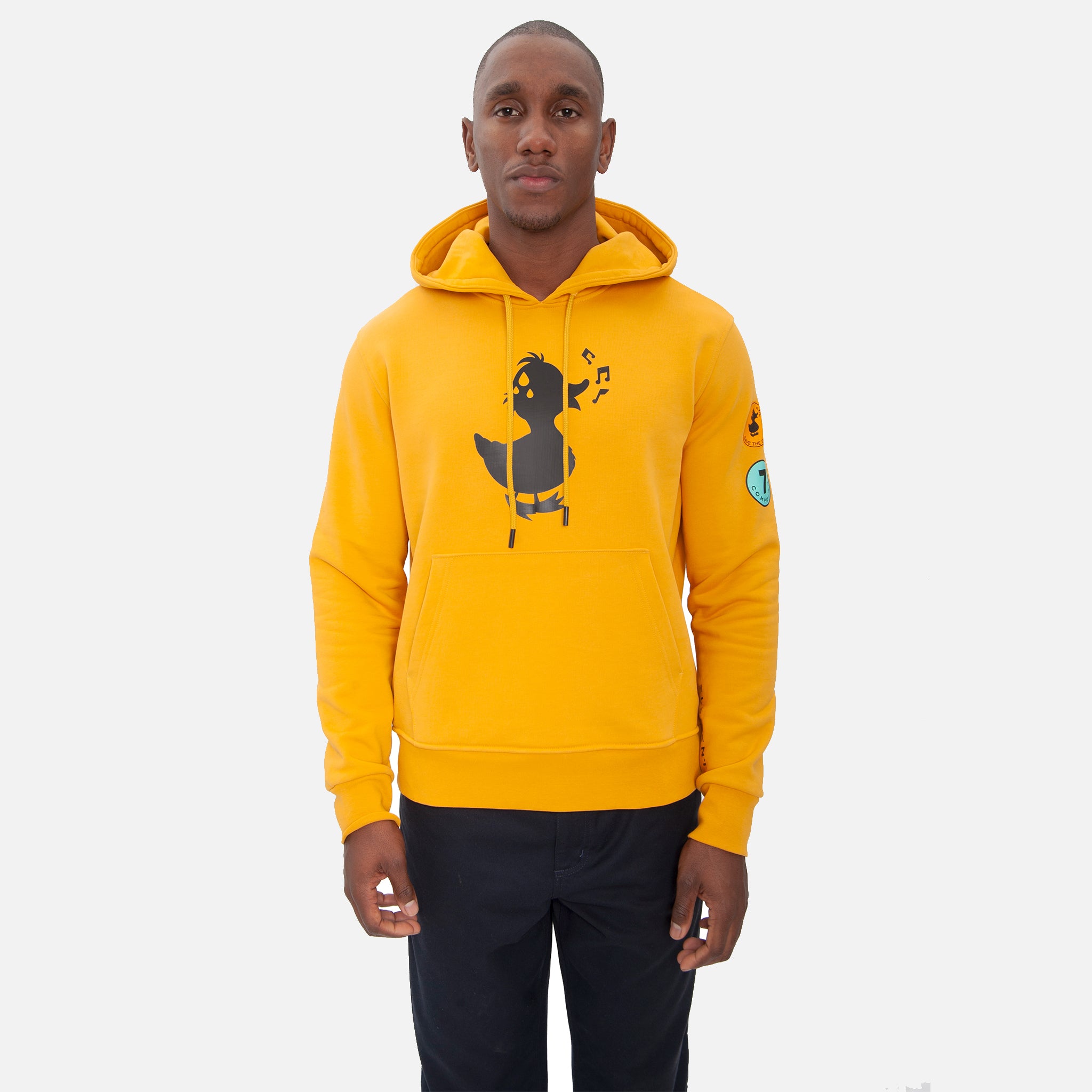 COMPOUND X SAVE THE DUCK DUCK HOODIE - Yellow & Black | Waterproof Winter Jacket for Outdoor Activities & Urban Style