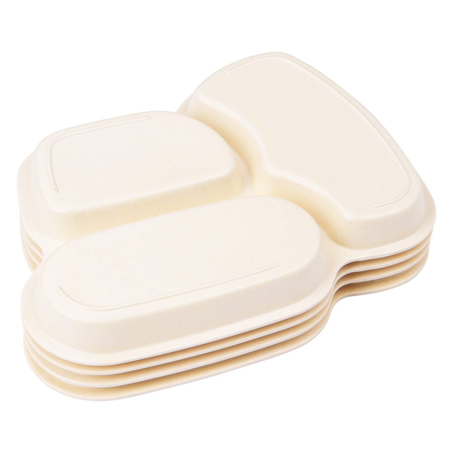 3-Piece Bamboo Toddler Plates Set with Divided Plate, Baby Spoon & Fork - Eco-Friendly Kids Dinnerware for Portion Control - Perfect for Home, Daycare & Travel Meals