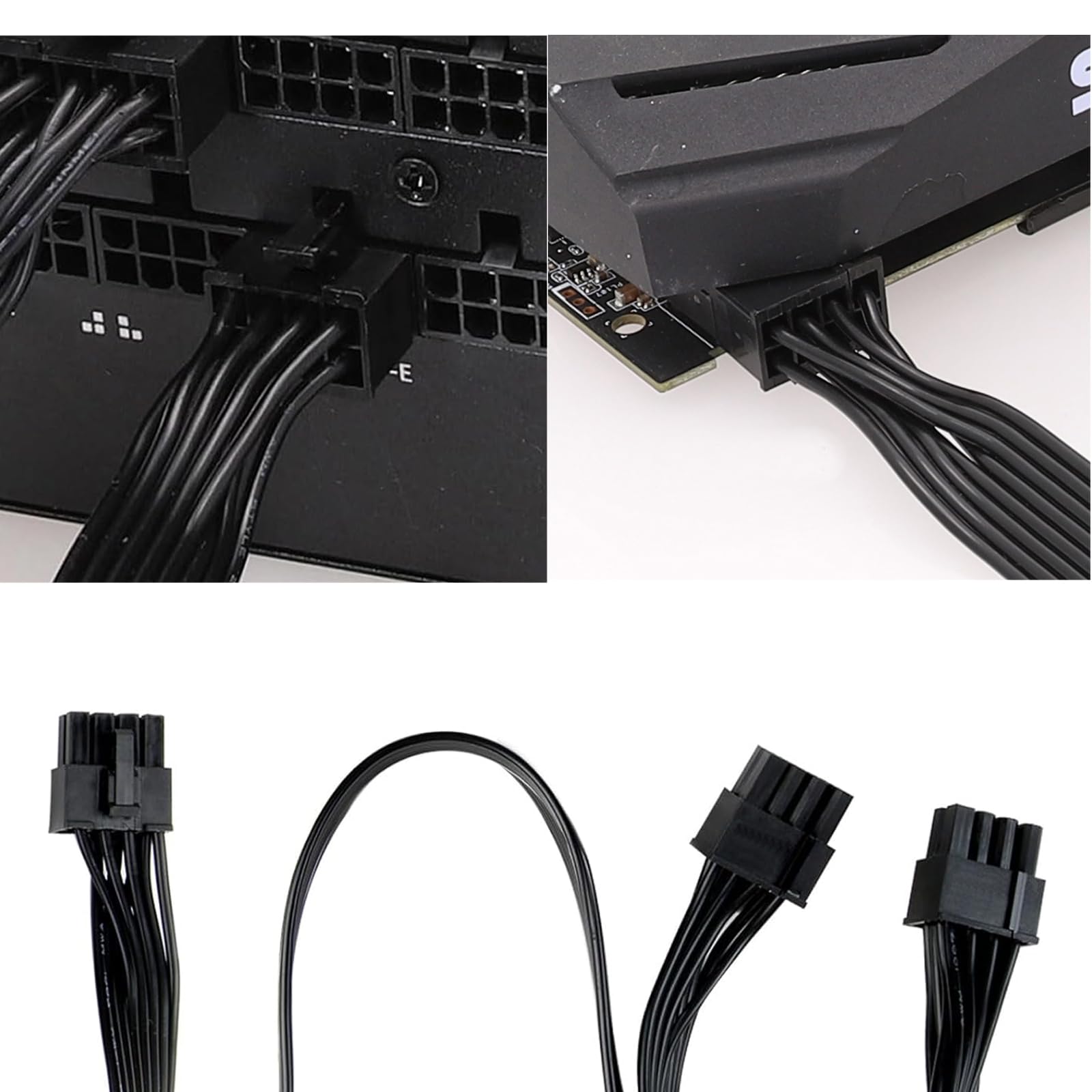 Premium 8 Pin to 6+2 Pin PCIE Power Cable - 65cm GPU Extension for Corsair & Thermaltake PSUs | Male to Male Modular Adapter for Gaming PCs, Workstations & Crypto Mining Rigs