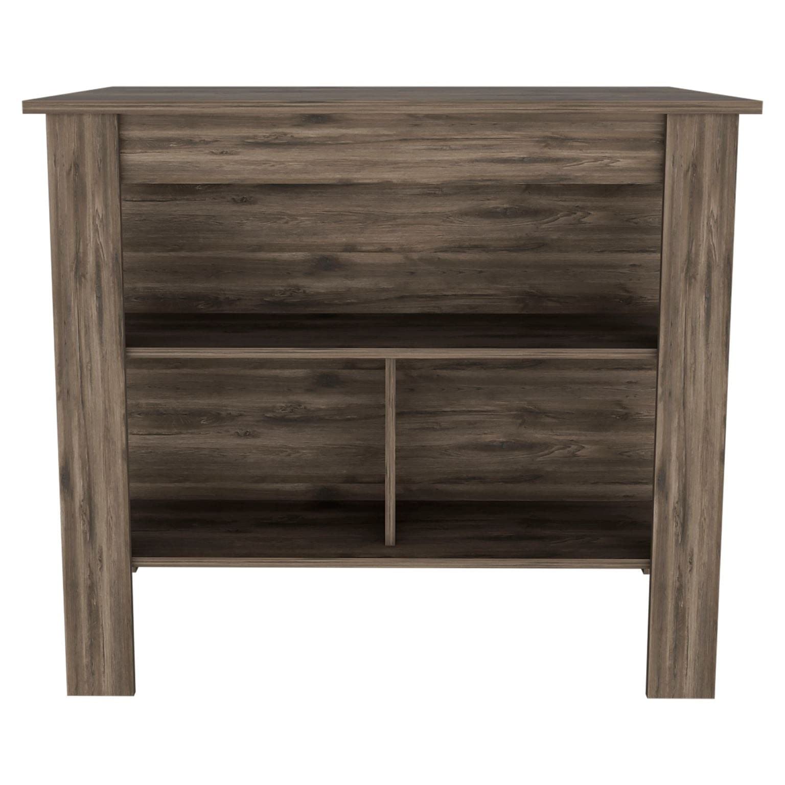Brown Kitchen Island with 3 Storage Shelves - Sturdy Particle Board for Small Spaces, Countertop Extension & Extra Storage - Perfect for Apartments, Kitchens & Dining Areas