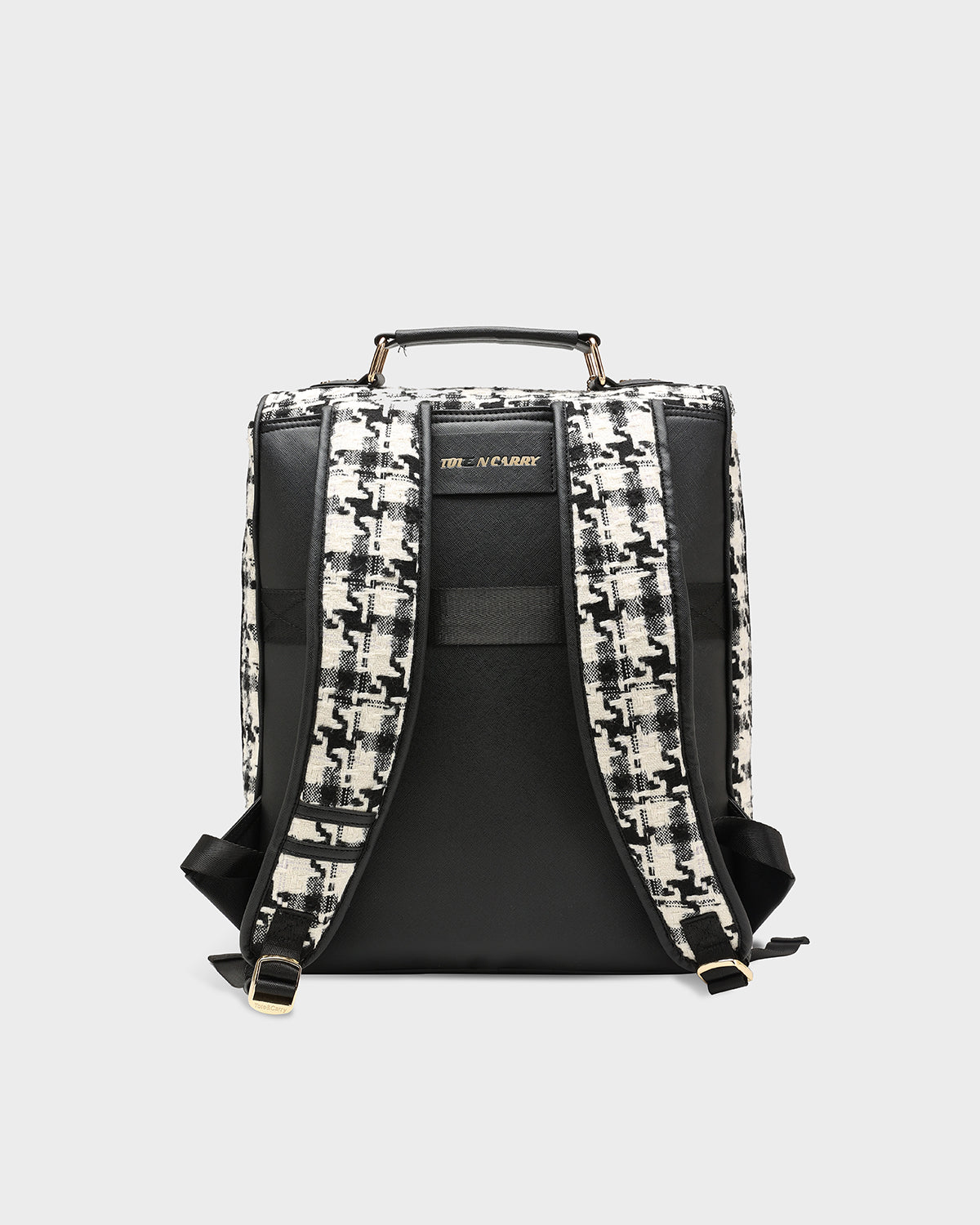 Stylish Black & White Houndstooth Backpack for Women & Men - Trendy Checkered Pattern School, Work & Travel Laptop Bag - Perfect for Office, College & Daily Commute