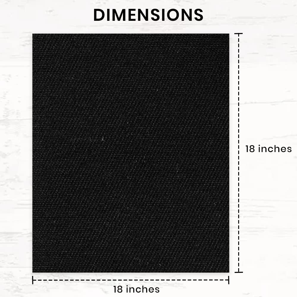 Premium Black Cotton Dinner Napkins 18x18 Inch - Soft, Absorbent & Washable Cloth Napkins for Spring, Easter, Cocktail Party, Wedding, BBQ, Hotel & Cafe - Set of 6 Reusable Table Linens for Elegant Dining & Home Decor