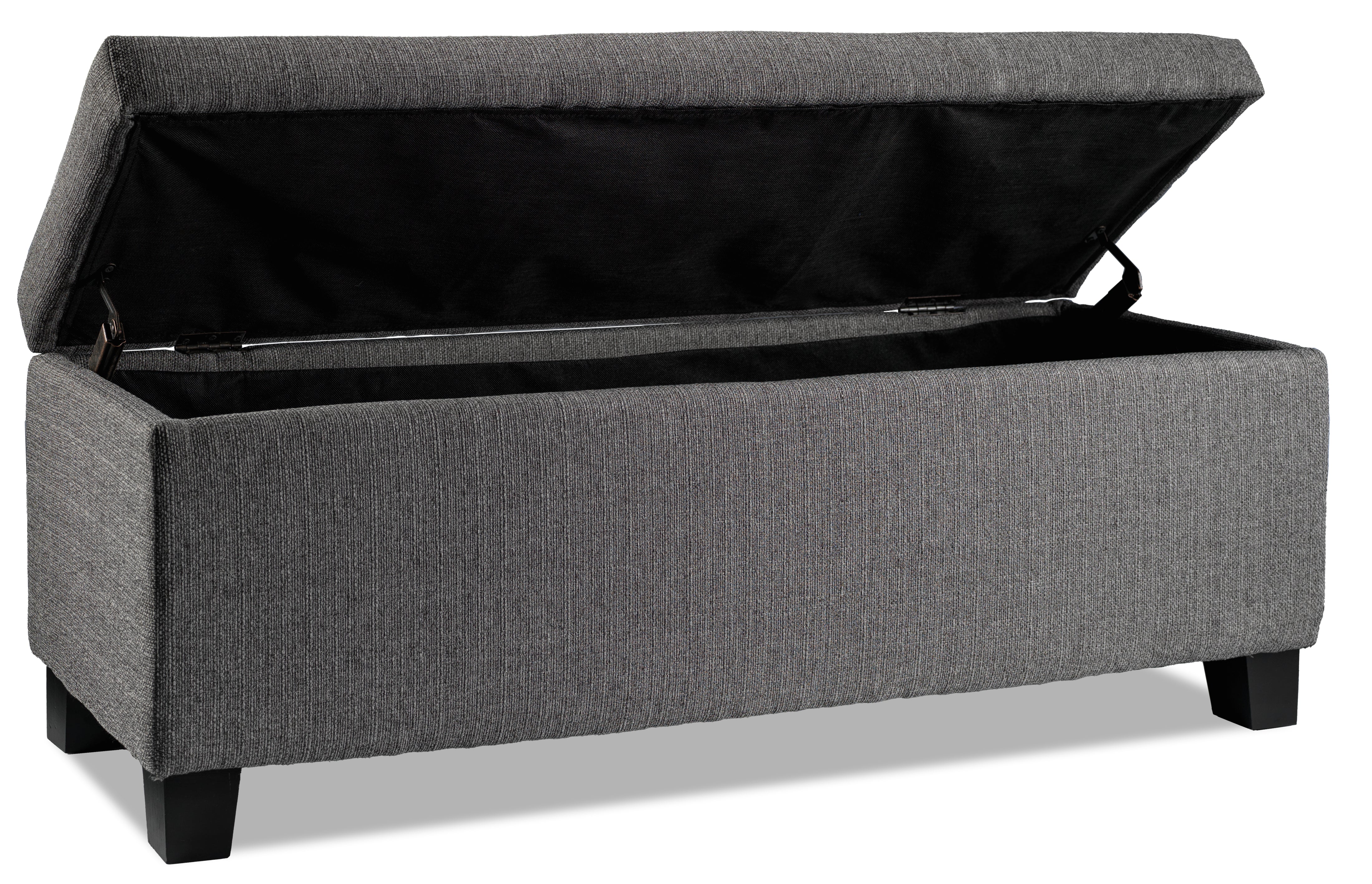Amelio Ottoman Dark Grey - Modern Storage Footrest Pouf for Living Room, Bedroom, and Office - Perfect for Extra Seating and Home Decor